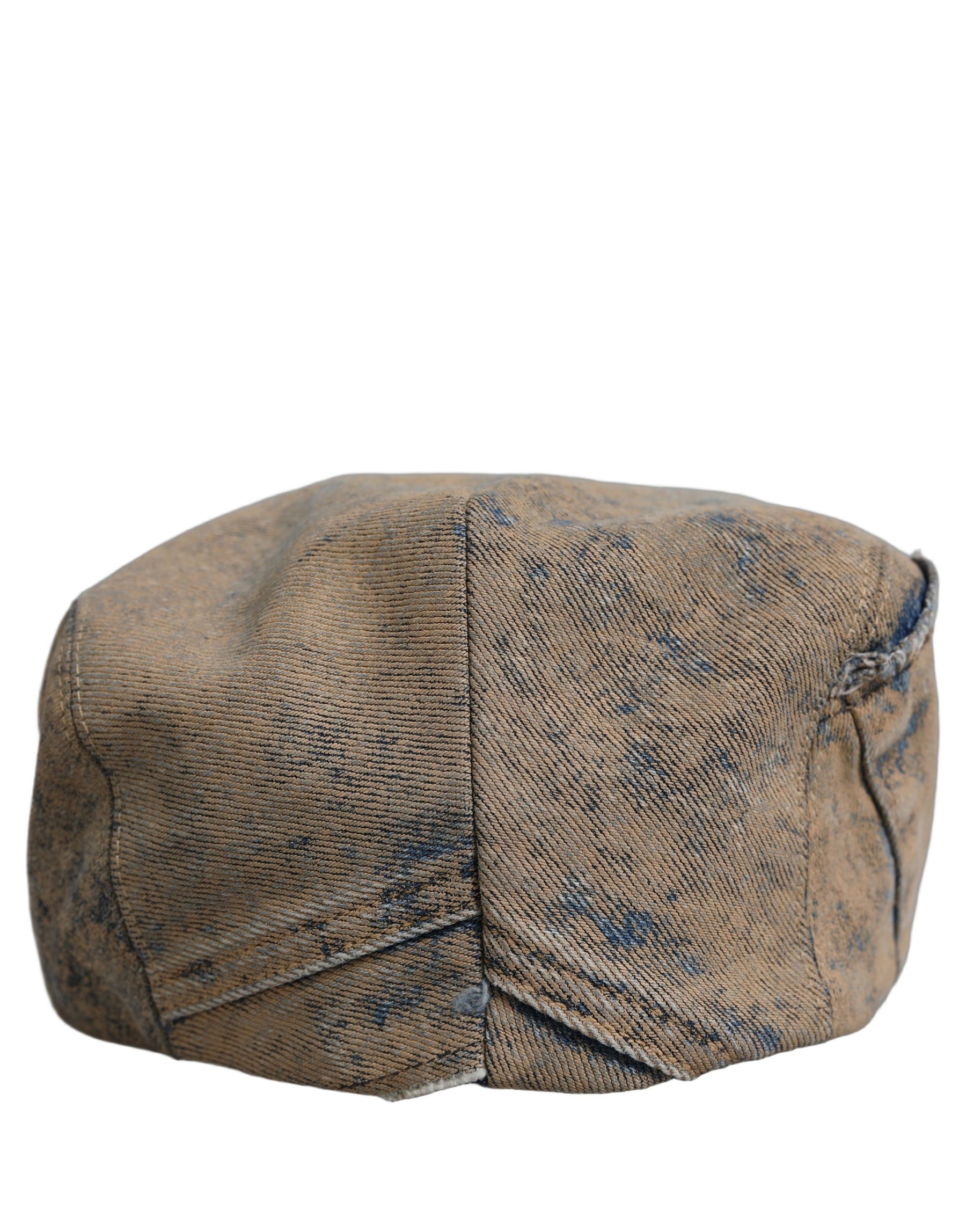 Dolce & Gabbana Brown Cotton Denim Newsboy Capello Cabbie Hat | Regal Royce