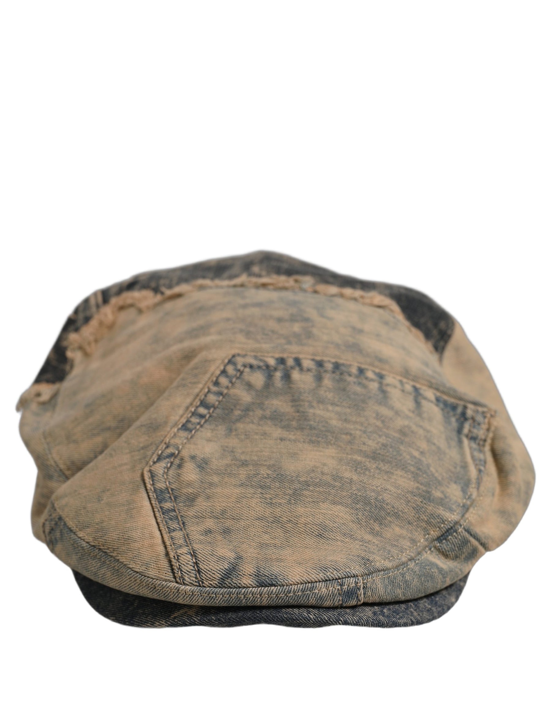 Dolce & Gabbana Brown Cotton Denim Newsboy Capello Cabbie Hat | Regal Royce