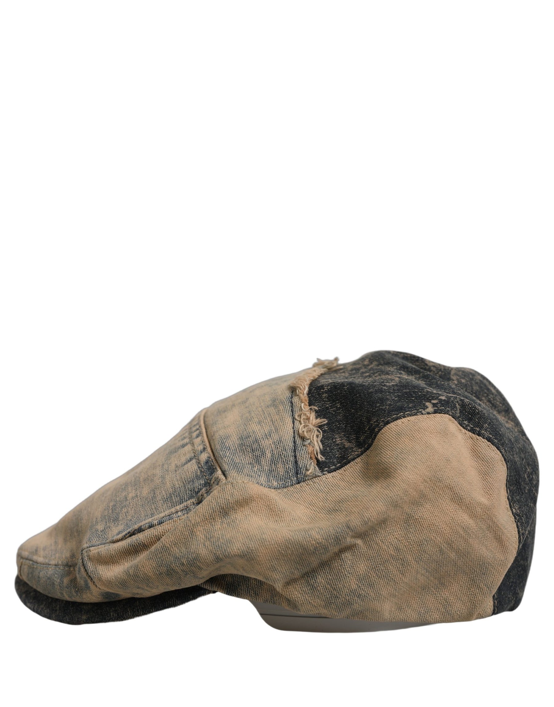 Dolce & Gabbana Brown Cotton Denim Newsboy Capello Cabbie Hat | Regal Royce