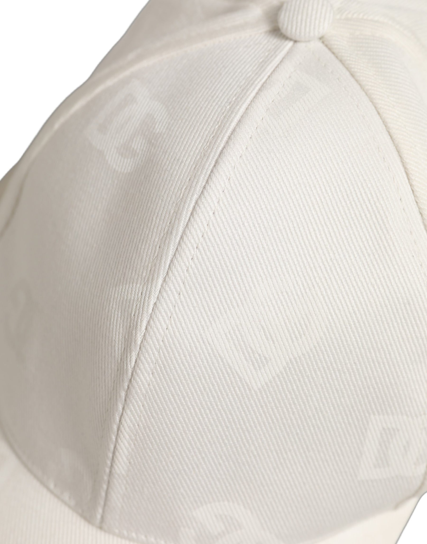 Dolce & Gabbana Men White Cotton Stretch Baseball Capello Hat | Regal Royce