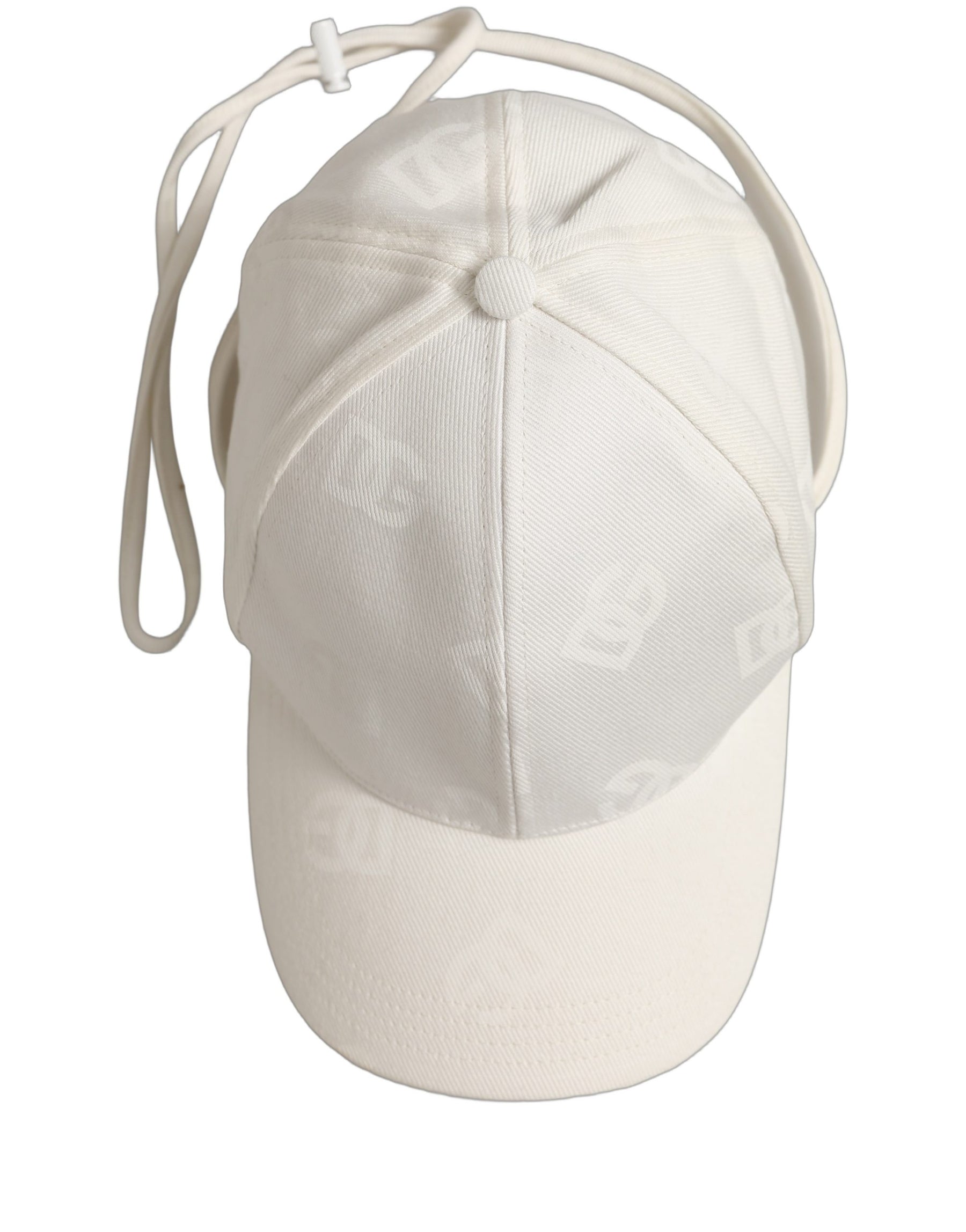 Dolce & Gabbana Men White Cotton Stretch Baseball Capello Hat | Regal Royce