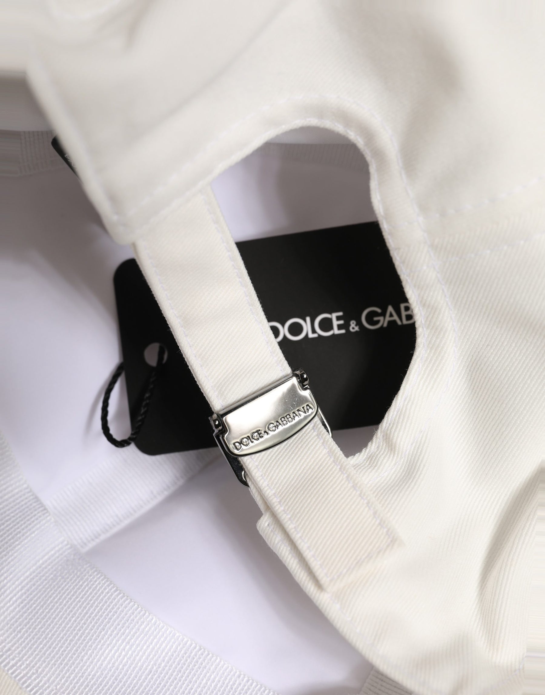 Dolce & Gabbana Men White Cotton Baseball Capello 6 Panels Hat | Regal Royce