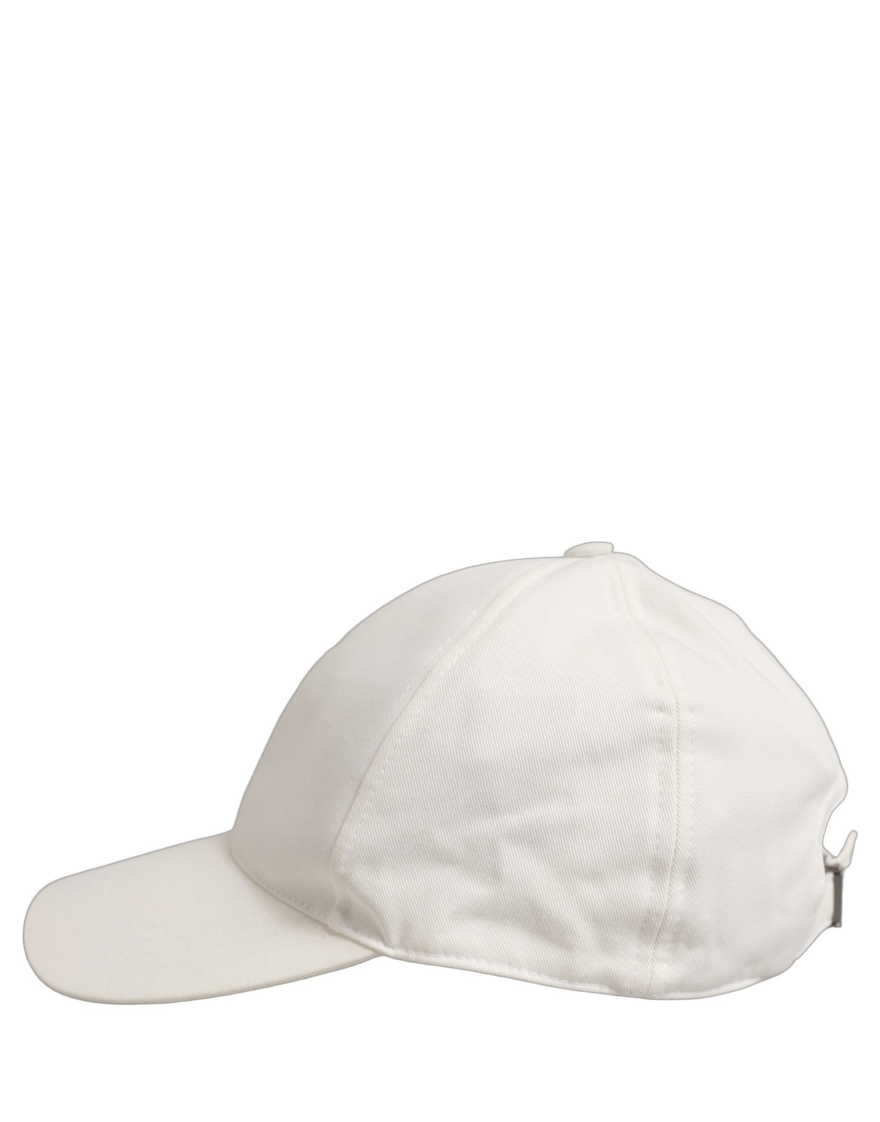 Dolce & Gabbana Men White Cotton Baseball Capello 6 Panels Hat | Regal Royce
