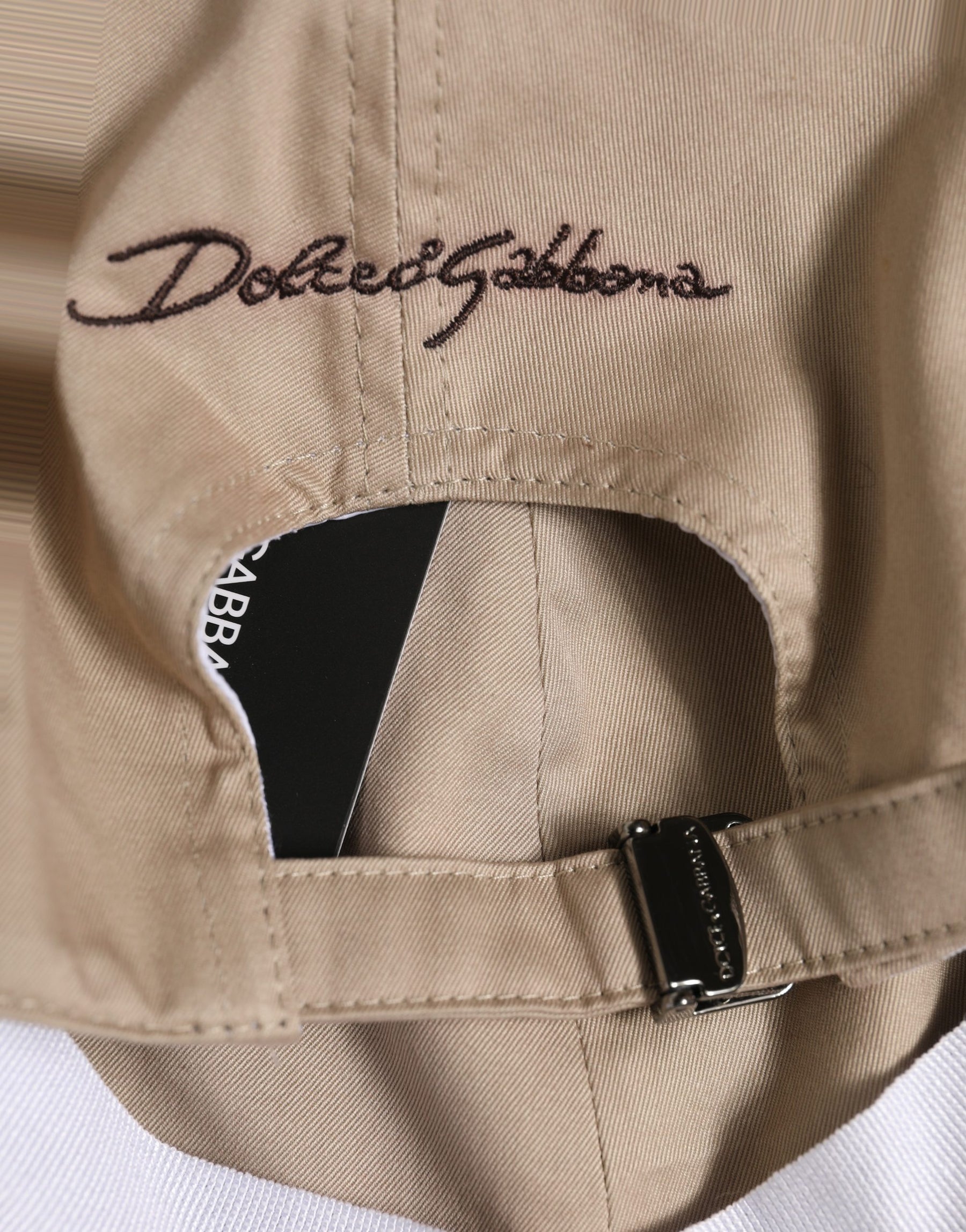 Dolce & Gabbana Men Beige Cotton Stretch Baseball Capello Hat | Regal Royce