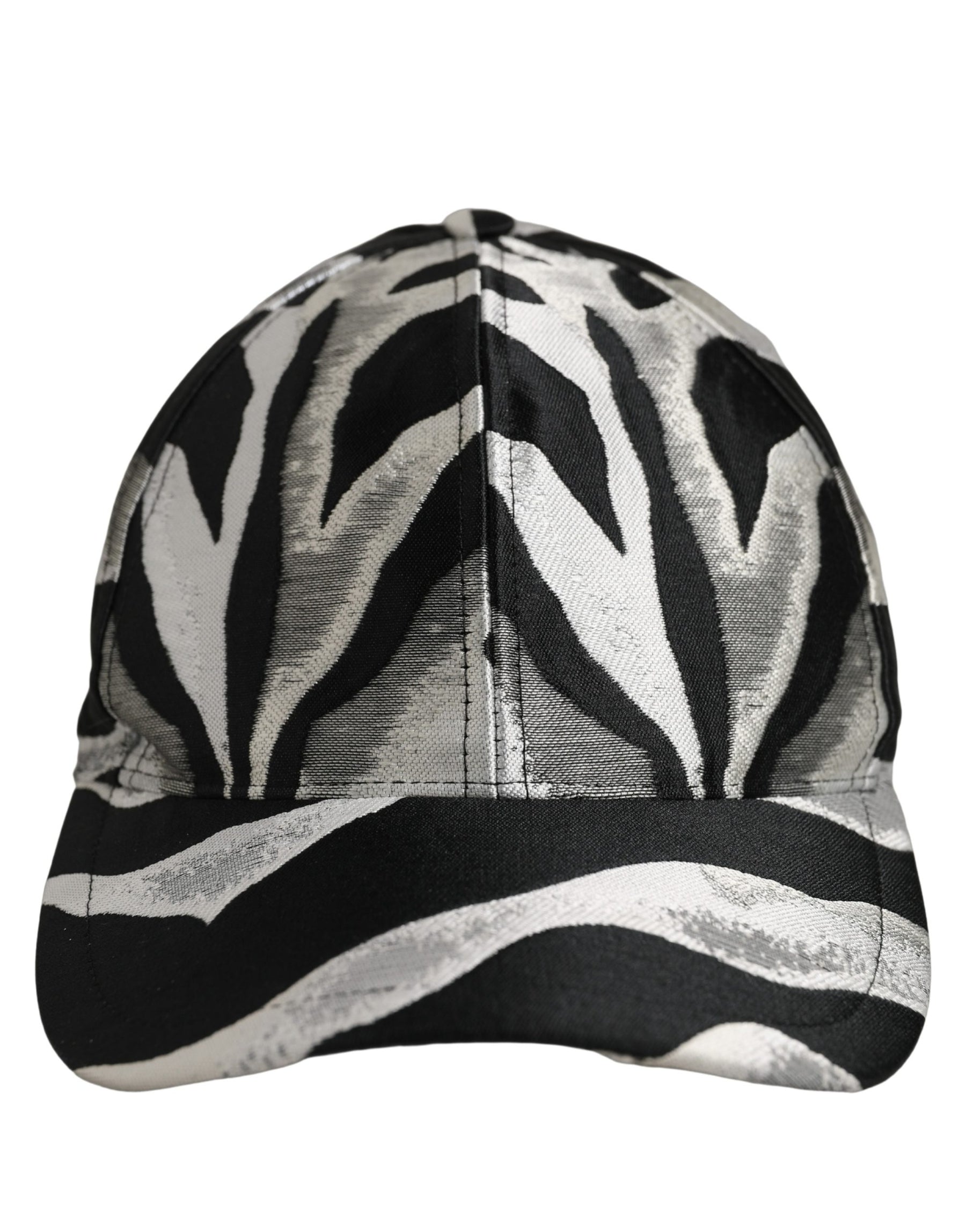 Dolce & Gabbana Men Black Silver Zebra Pattern Baseball Cap Hat | Regal Royce