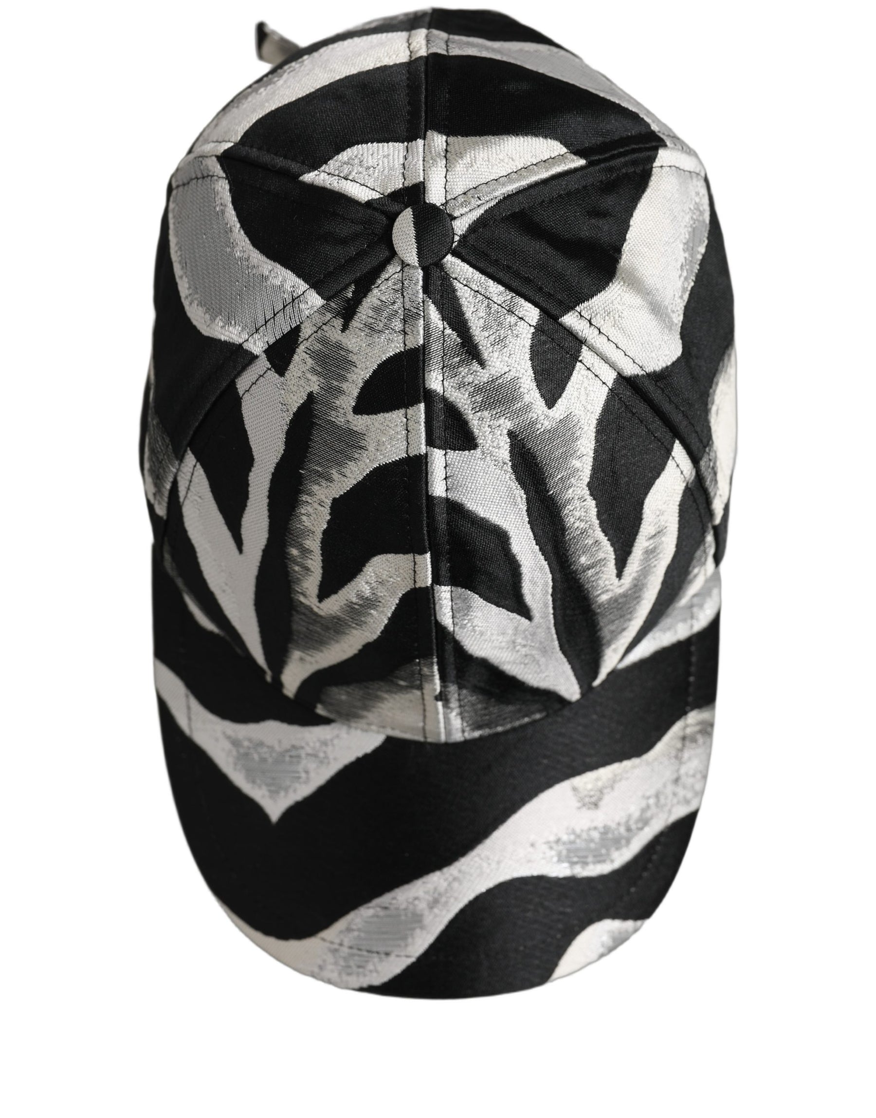 Dolce & Gabbana Men Black Silver Zebra Pattern Baseball Cap Hat | Regal Royce