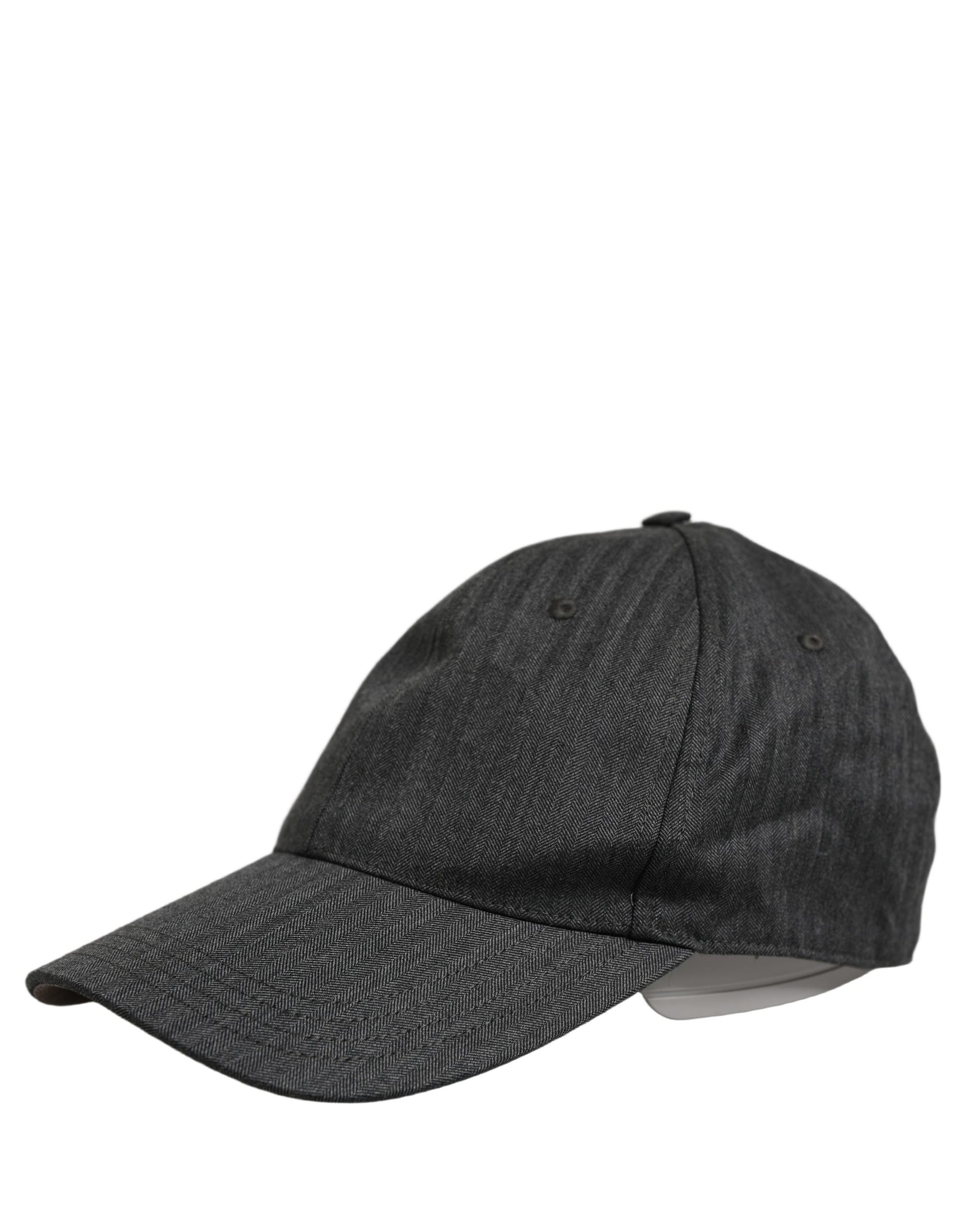 Dolce & Gabbana Men Dark Gray Herringbone Baseball Cap Hat | Regal Royce