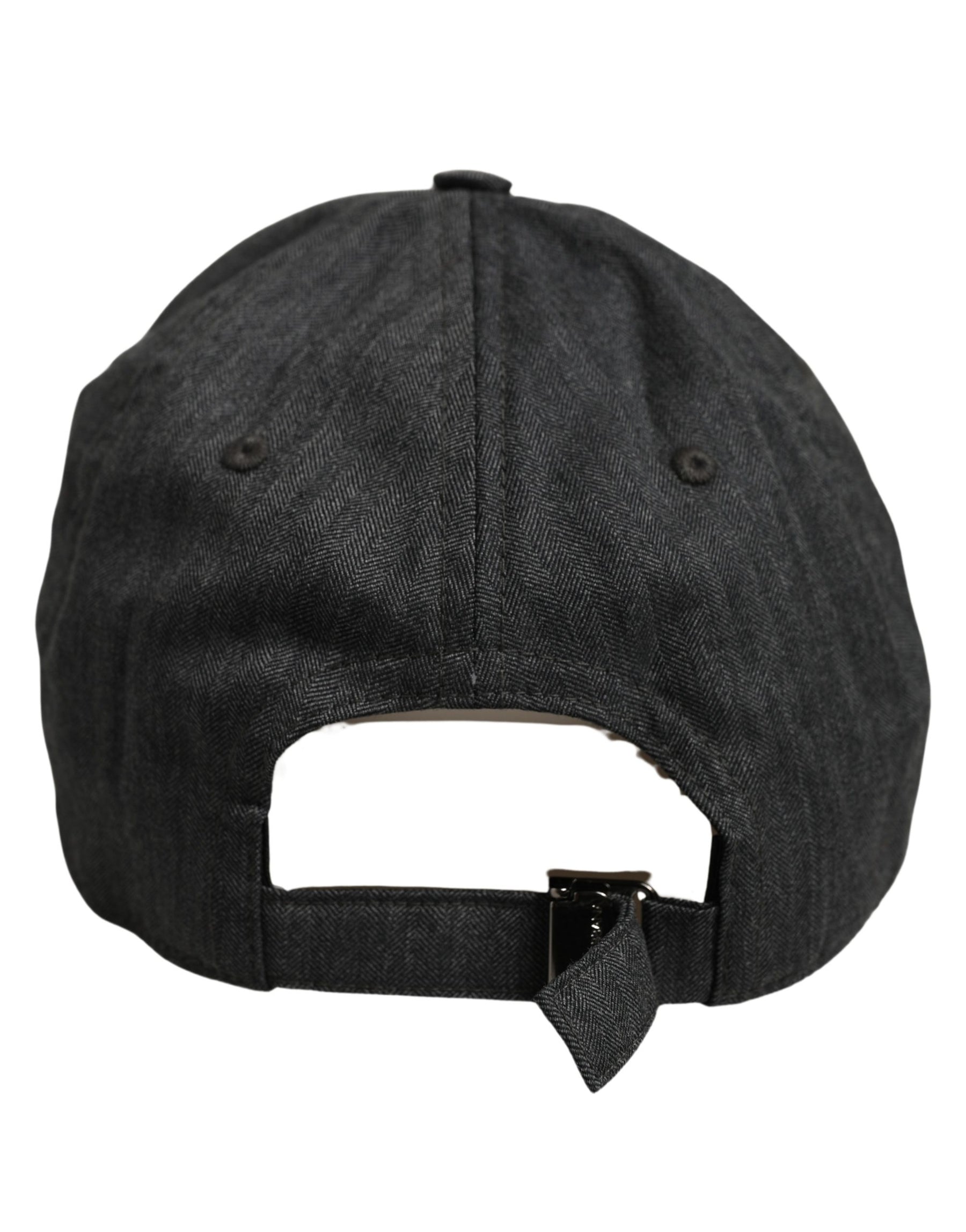 Dolce & Gabbana Men Dark Gray Herringbone Baseball Cap Hat | Regal Royce