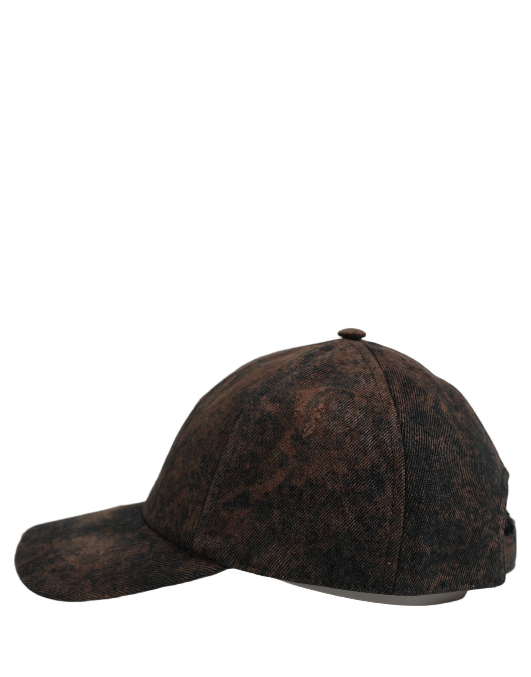 Dolce & Gabbana Men Brown Cotton Distressed Baseball Cap Hat | Regal Royce