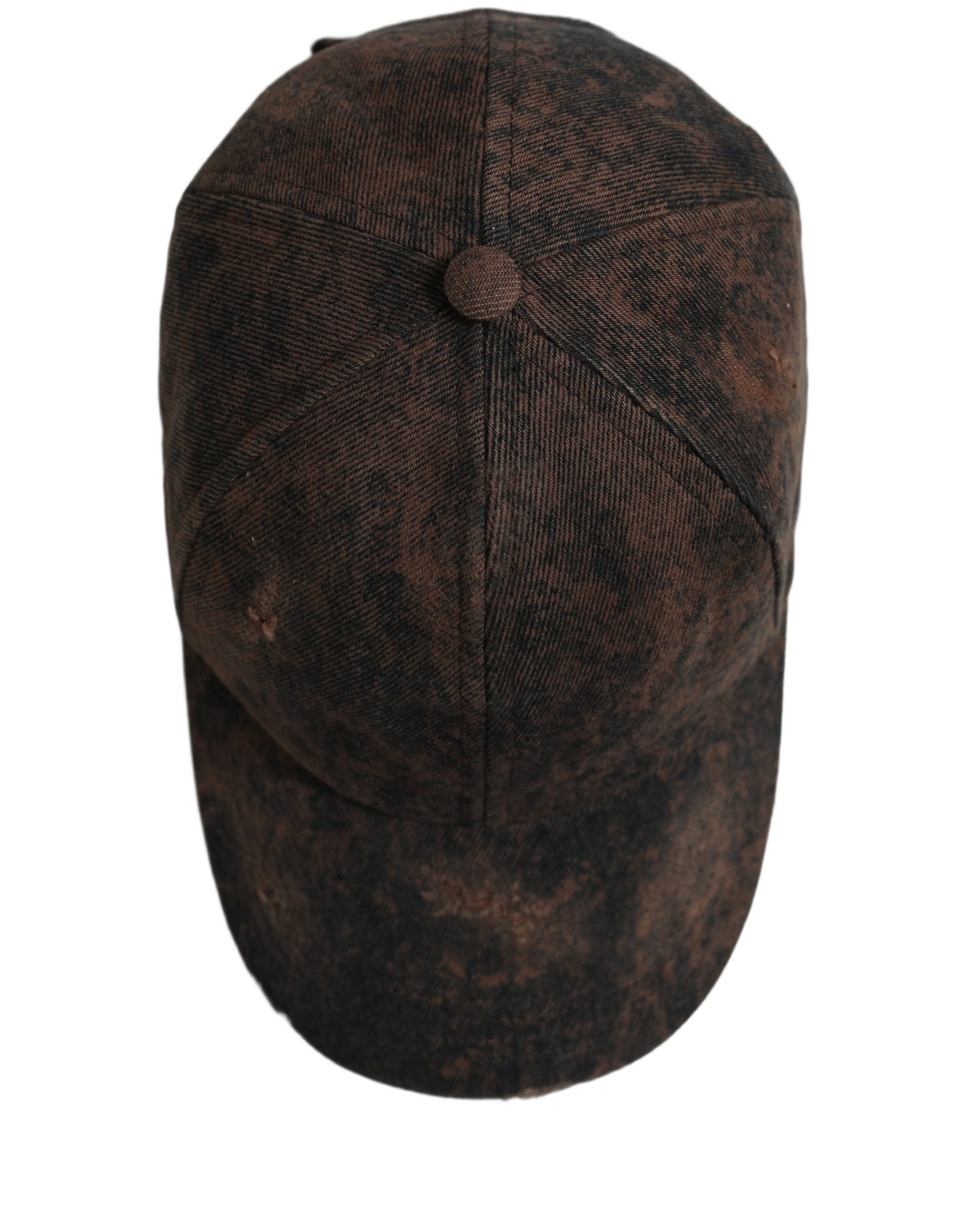 Dolce & Gabbana Men Brown Cotton Distressed Baseball Cap Hat | Regal Royce