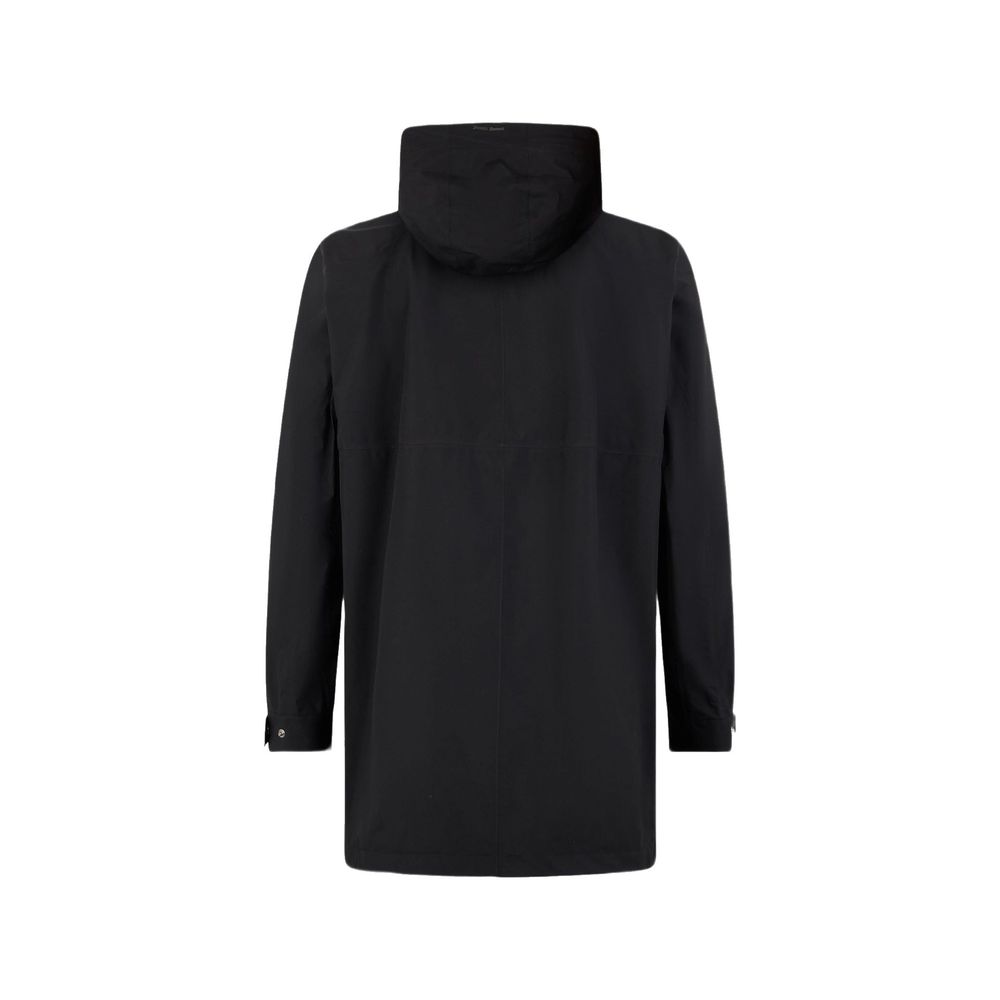 Herno Black Polyester Coat | Regal Royce