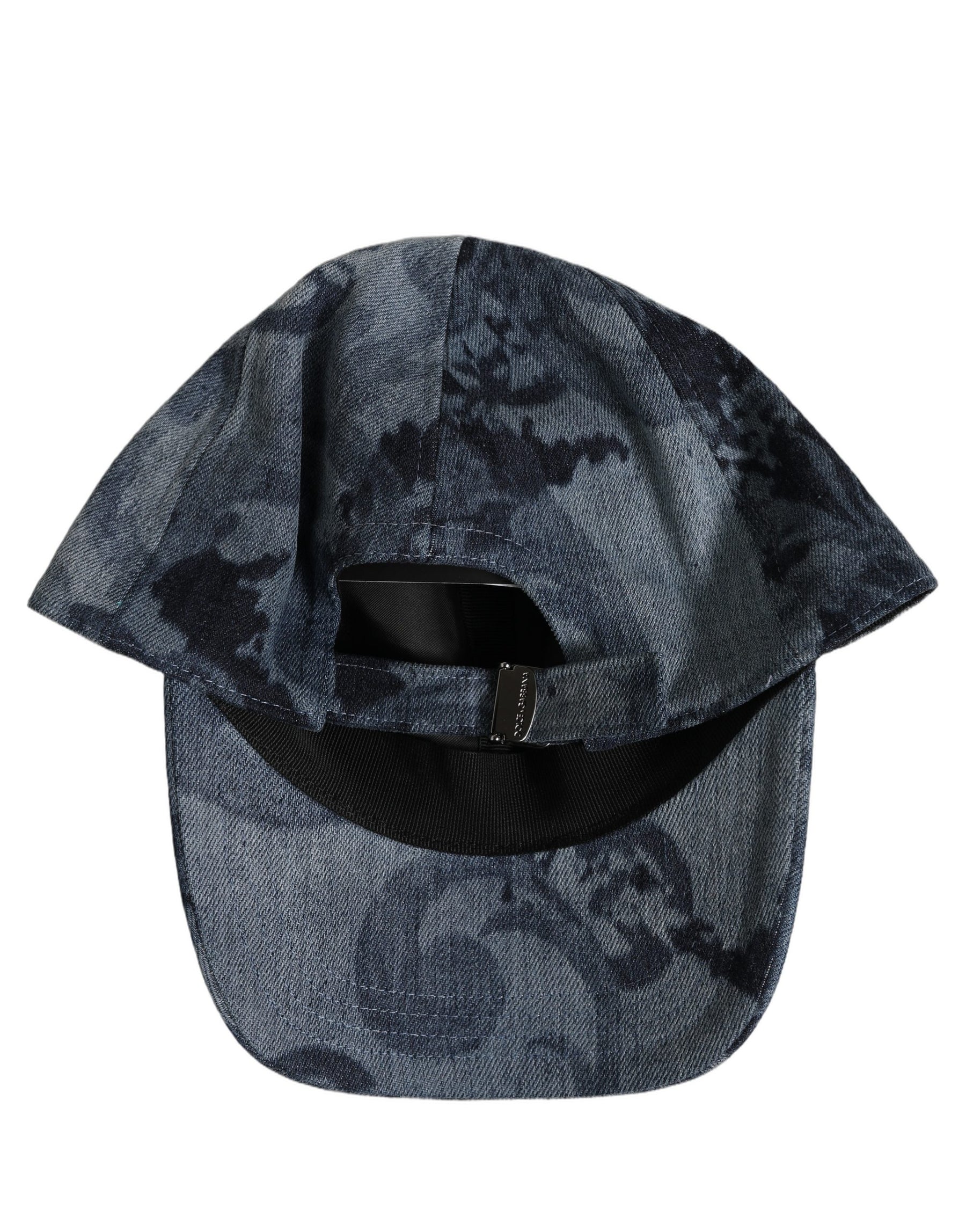 Dolce & Gabbana Men Blue All Over Logo Cotton Baseball Cap Hat | Regal Royce