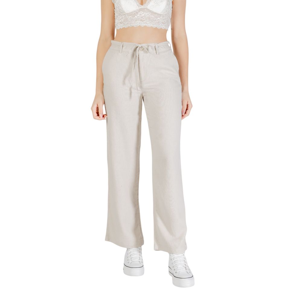 Only Beige Viscose Casual Pants | Regal Royce