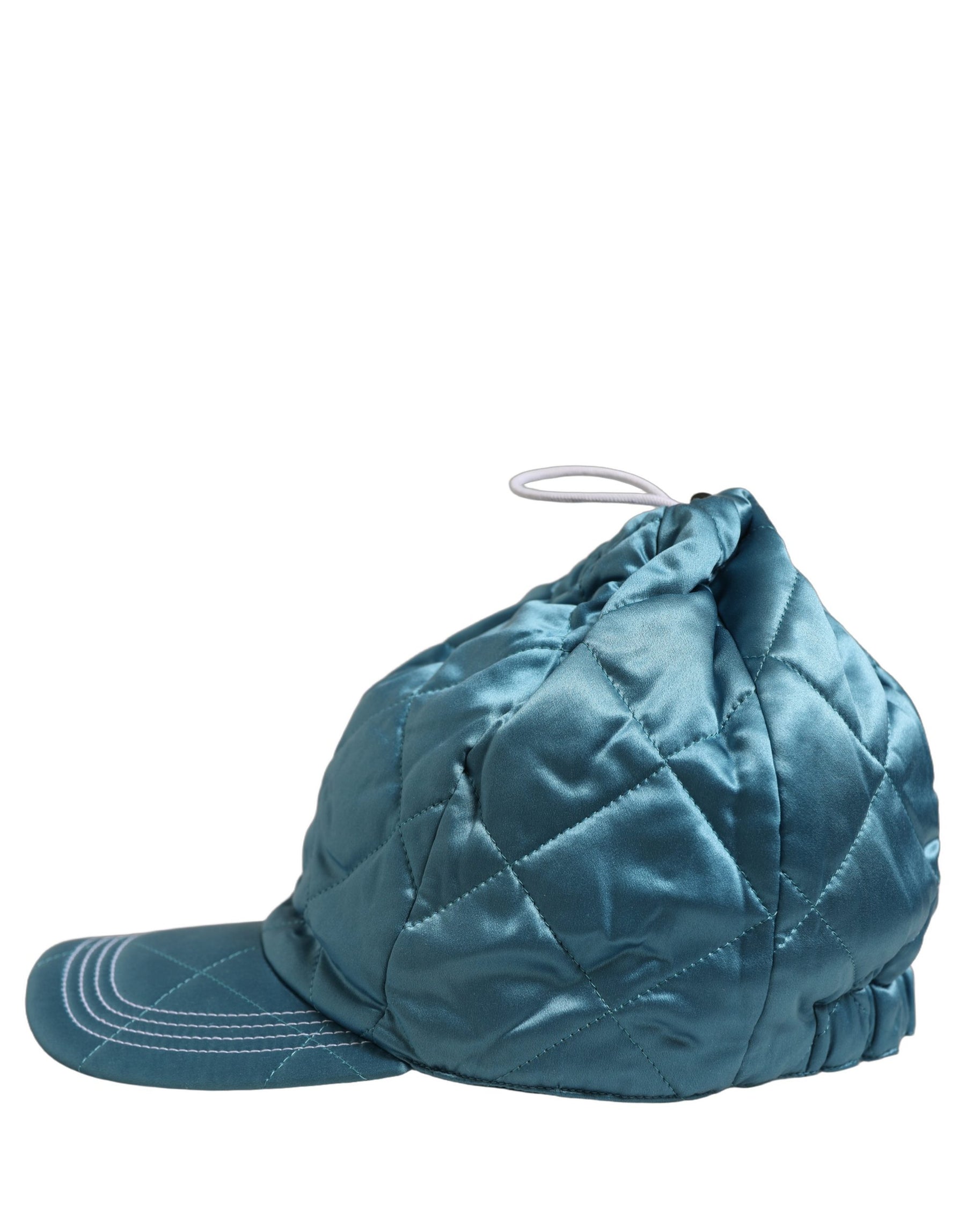 Dolce & Gabbana Men Teal Polyester Quilted Baseball Cap Hat | Regal Royce