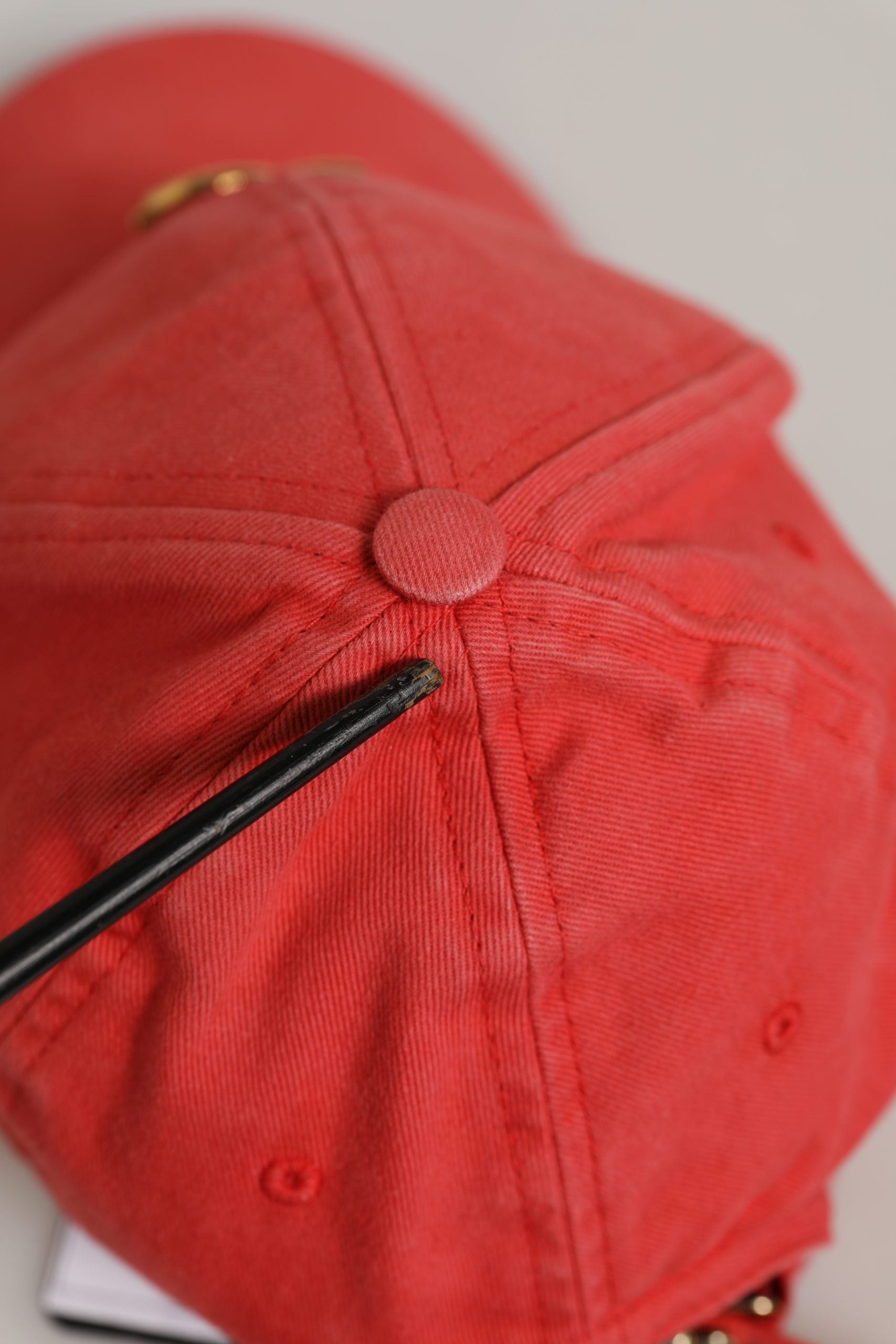 Dolce & Gabbana Men Red Cotton DG Logo Plaque Baseball Cap Hat | Regal Royce
