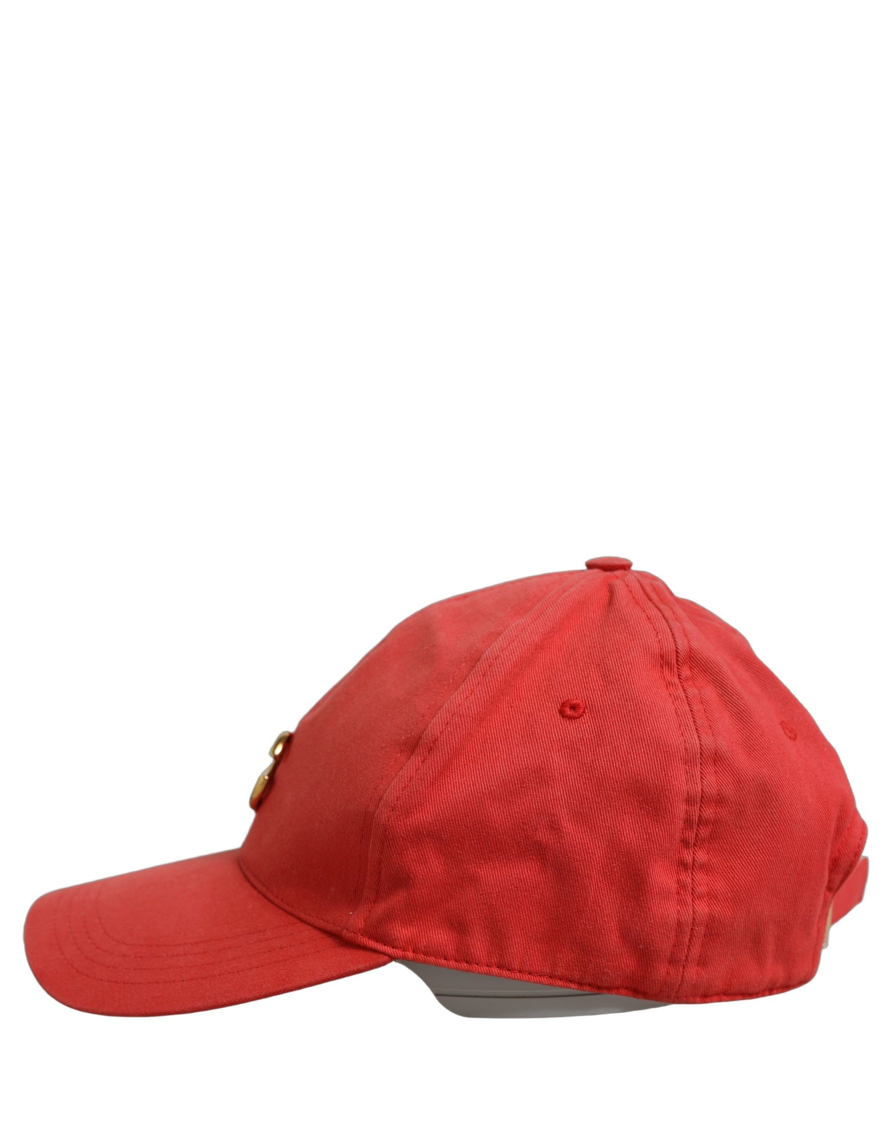 Dolce & Gabbana Men Red Cotton DG Logo Plaque Baseball Cap Hat | Regal Royce