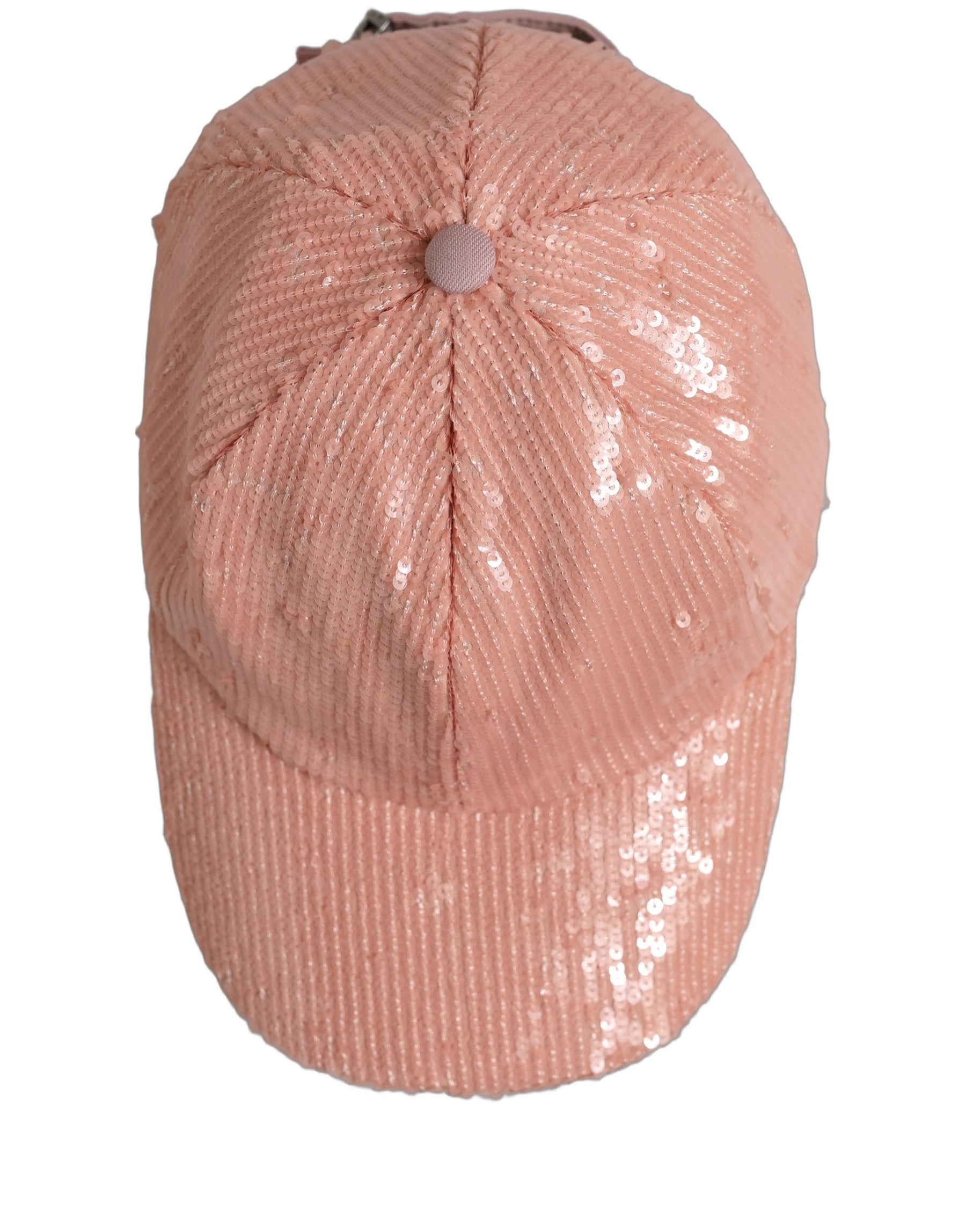 Dolce & Gabbana Men Pink Cotton Sequin Baseball Cap 6 Panels Hat | Regal Royce