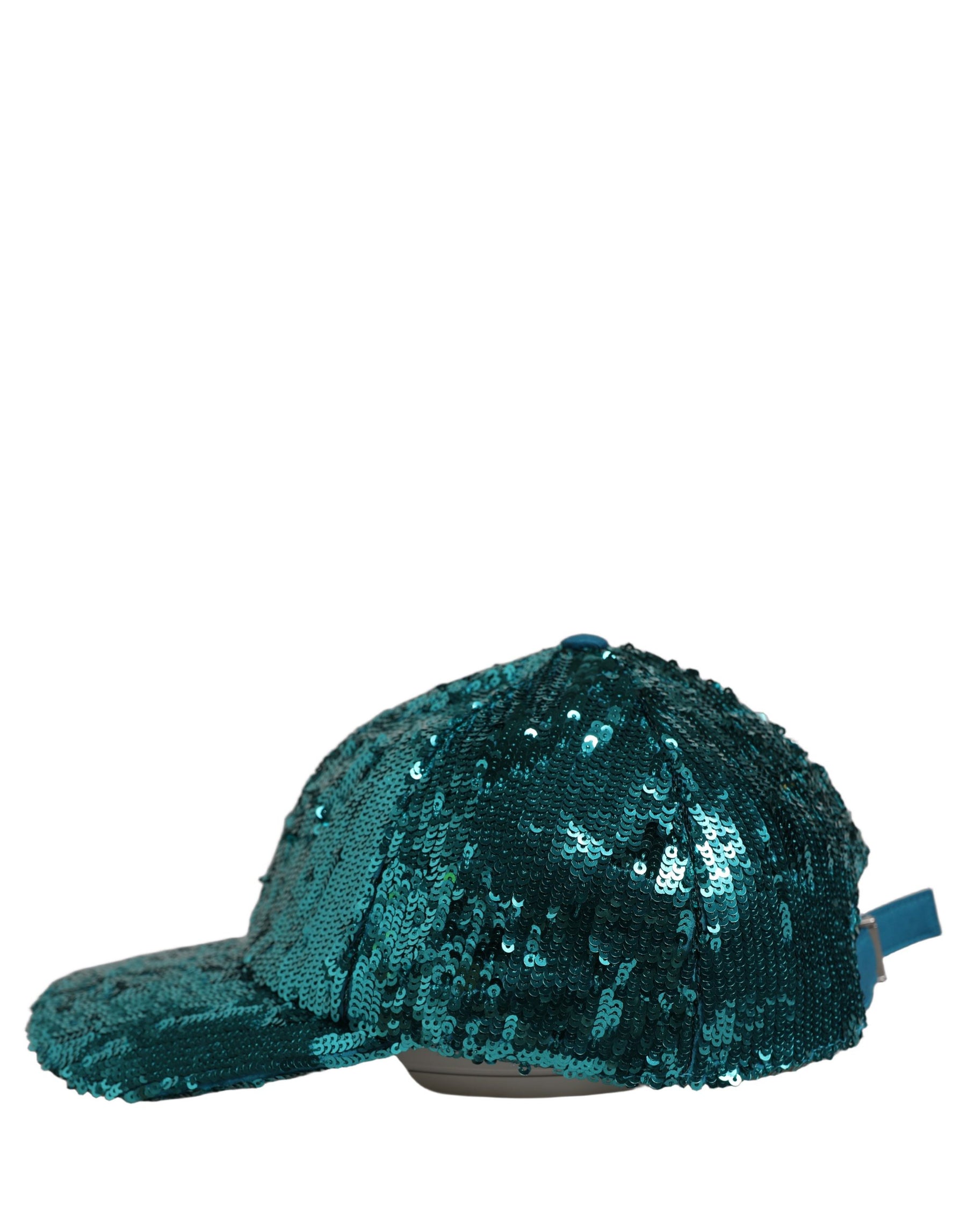 Dolce & Gabbana Men Green Cotton Sequin Baseball Cap 6 Panels Hat | Regal Royce