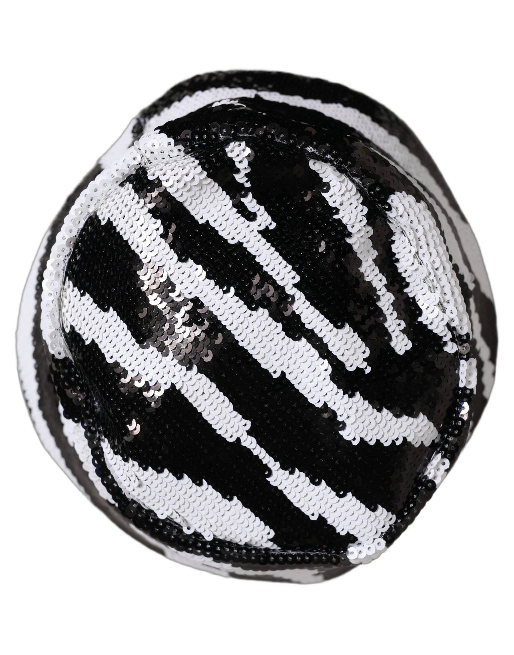 Dolce & Gabbana Men Black White Zebra Sequin Bucket Cap Hat | Regal Royce