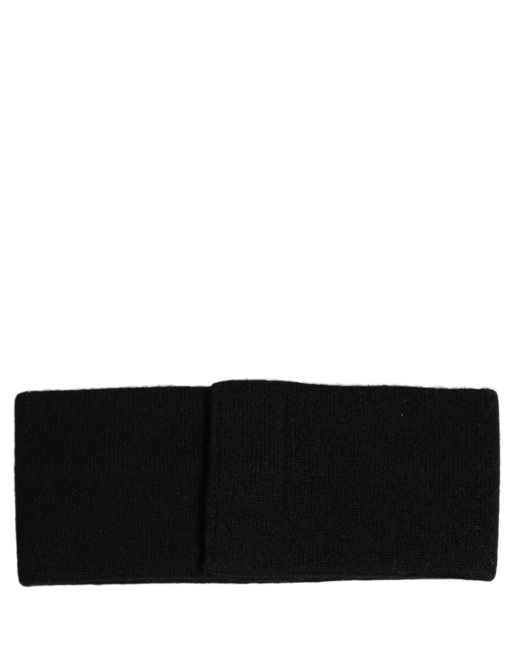Dolce & Gabbana Men Black Cashmere Logo Plaque Head Band One Size Hat | Regal Royce