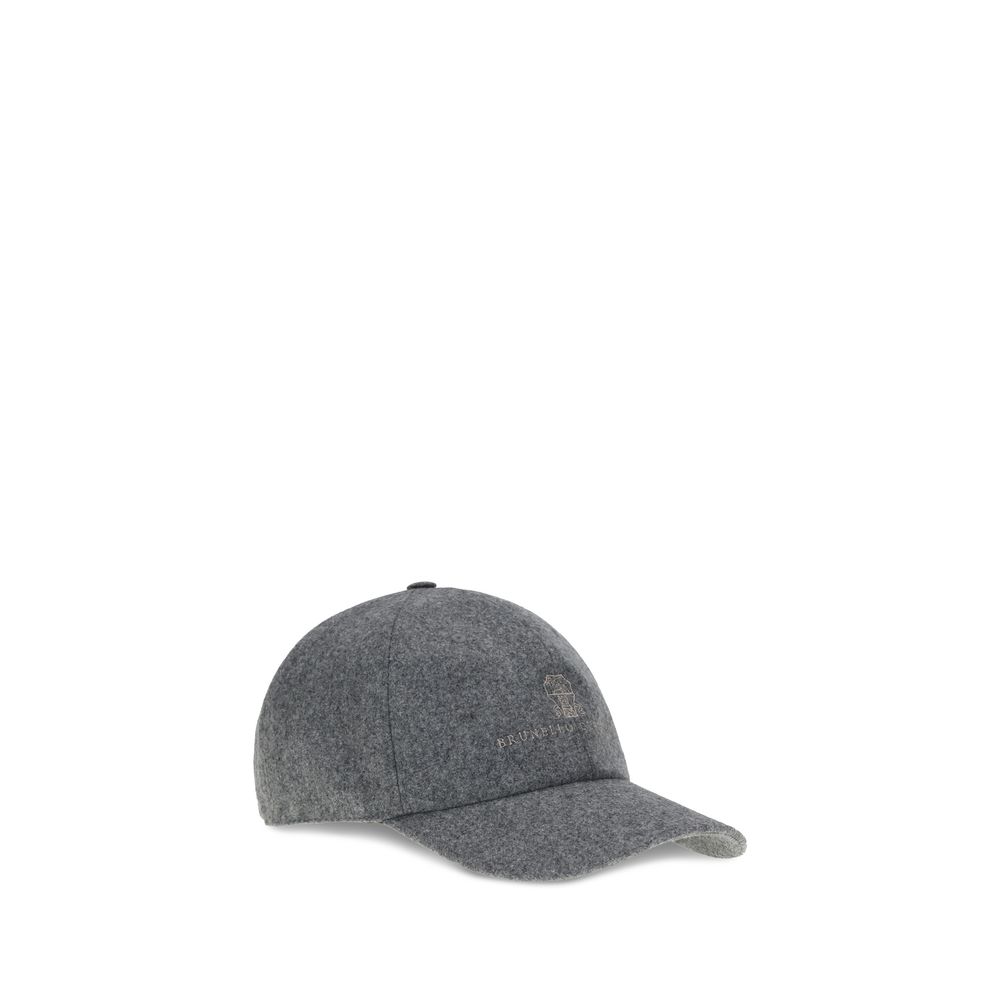 Brunello Cucinelli Gray Wool Oves Aries Cap (Baseball Hat) | Regal Royce