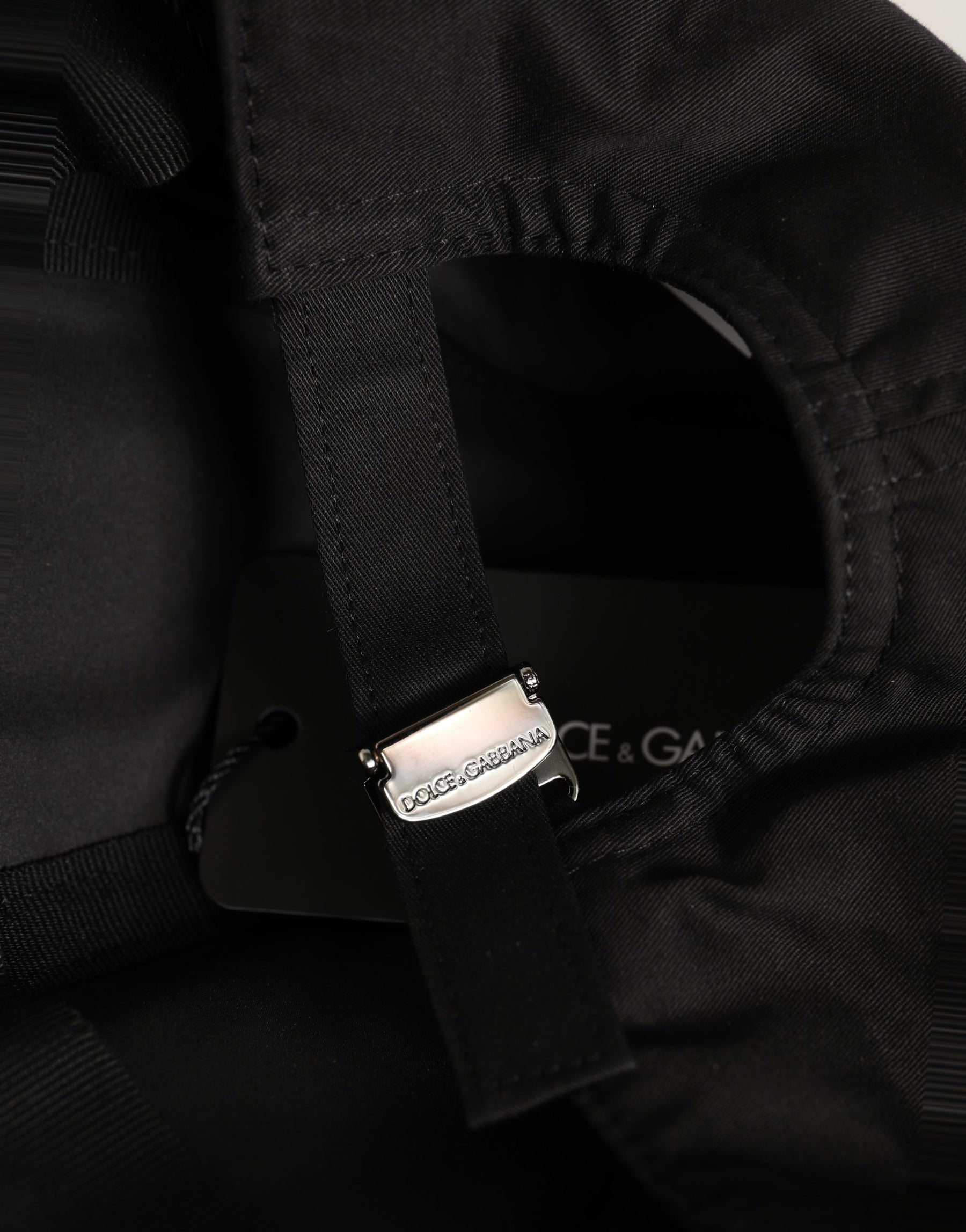Dolce & Gabbana Men Black Cotton Baseball Cap 6 Panels Hat | Regal Royce