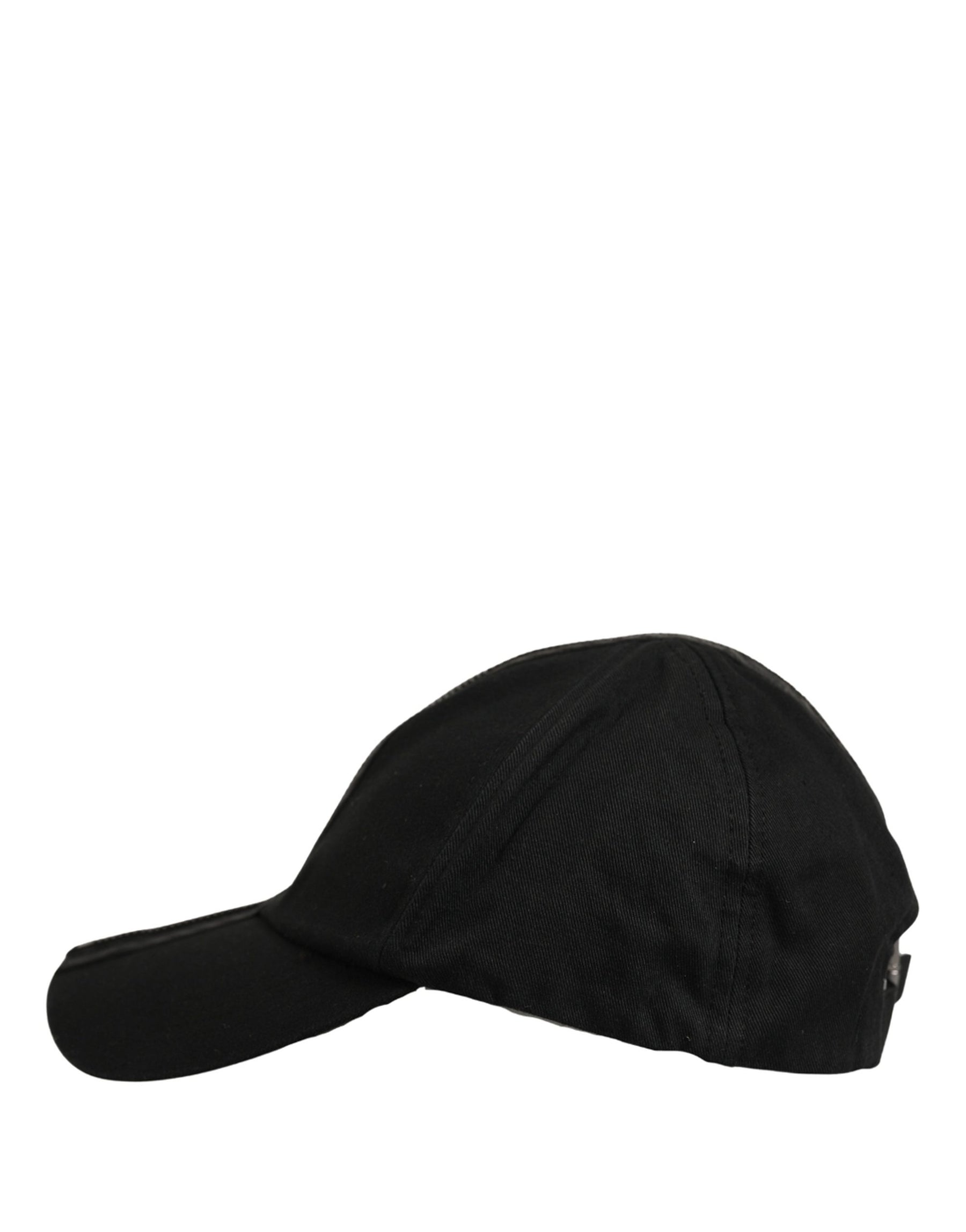 Dolce & Gabbana Men Black Cotton Baseball Cap 6 Panels Hat | Regal Royce