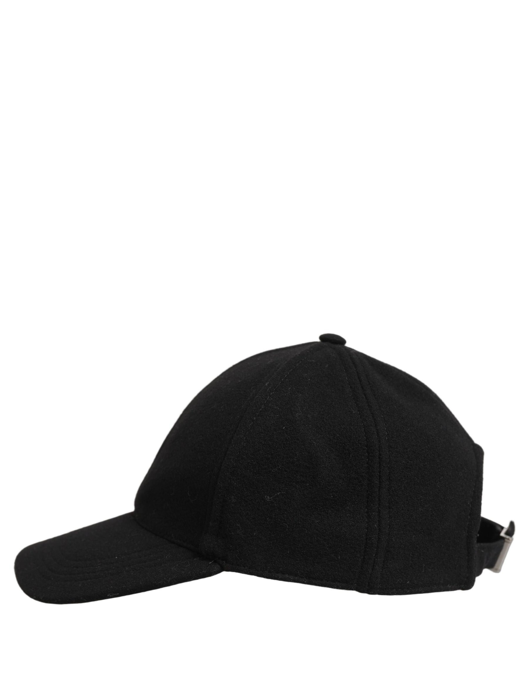 Dolce & Gabbana Men Black Wool Baseball Cap 6 Panels Hat | Regal Royce