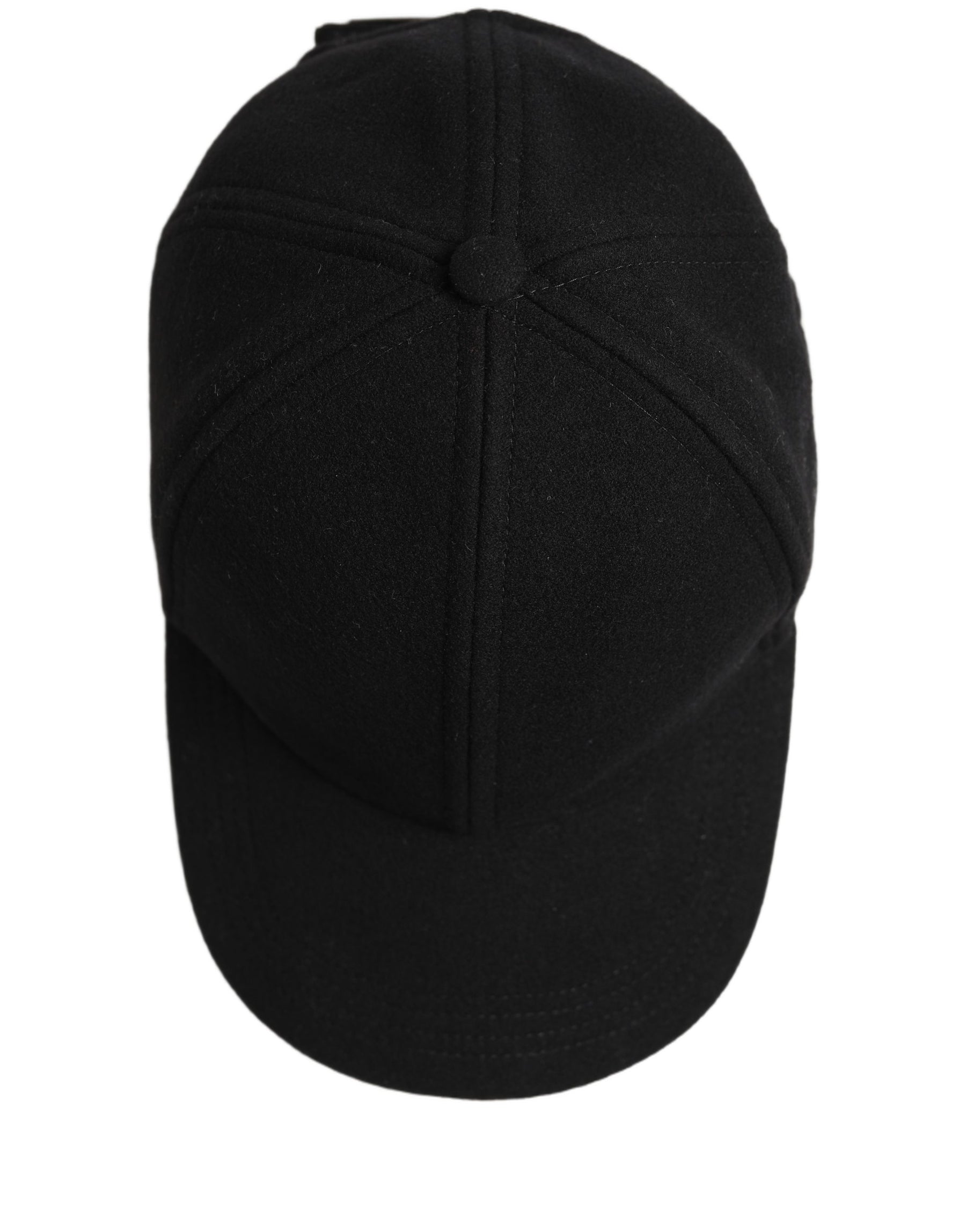 Dolce & Gabbana Men Black Wool Baseball Cap 6 Panels Hat | Regal Royce