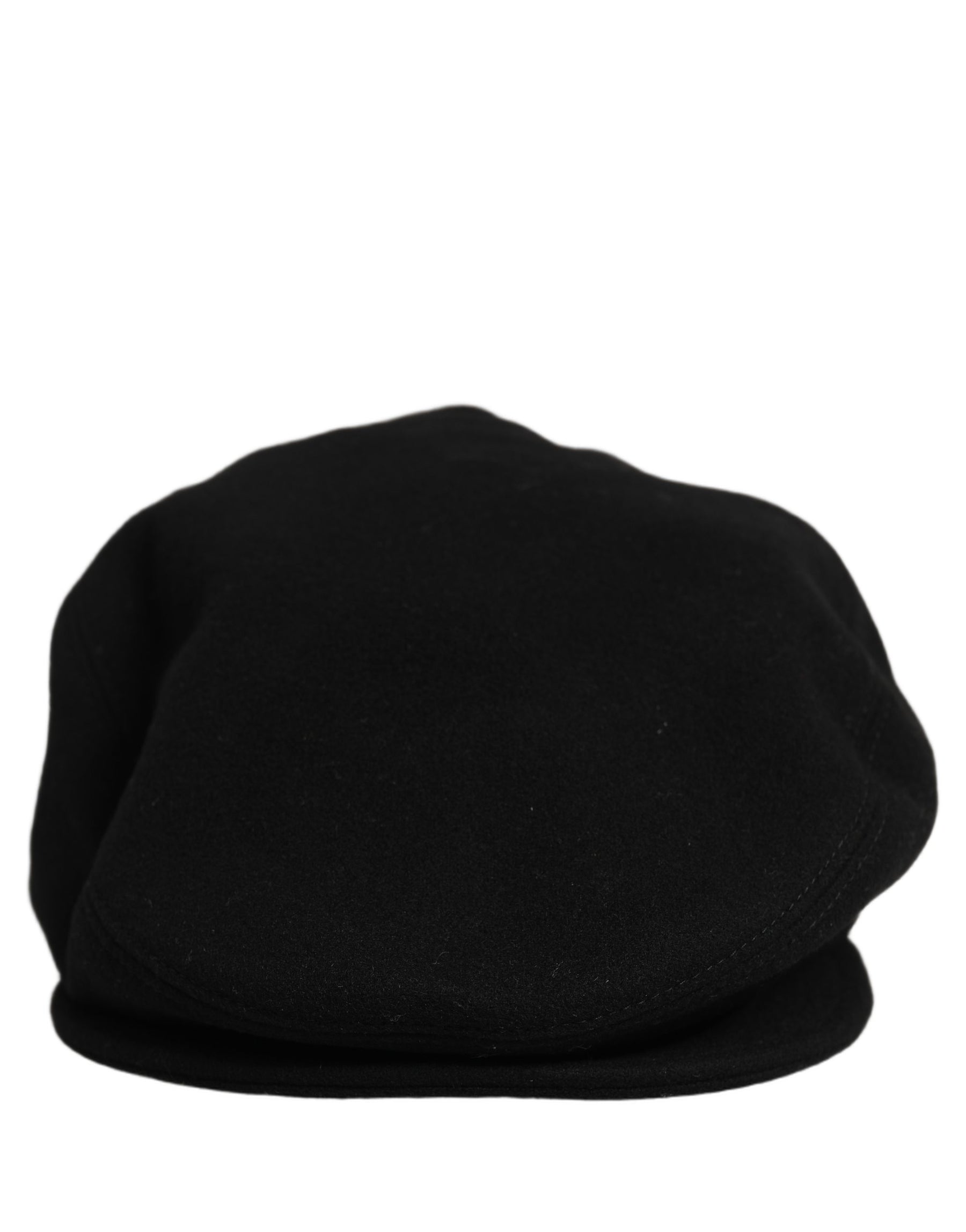 Dolce & Gabbana Men Black Wool Blend Flat Cloth Newsboy Cap Hat | Regal Royce