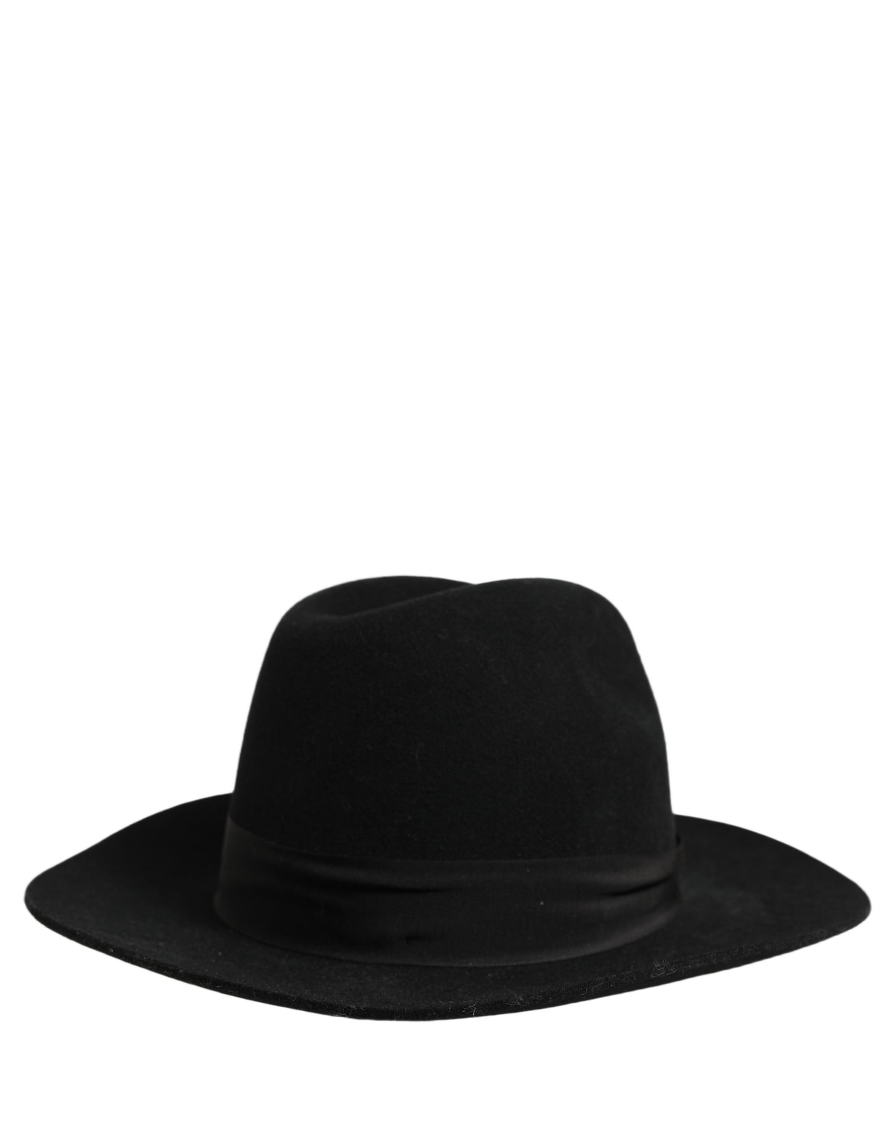 Dolce & Gabbana Men Black Classic Wide Brim Fedora Capello Hat | Regal Royce