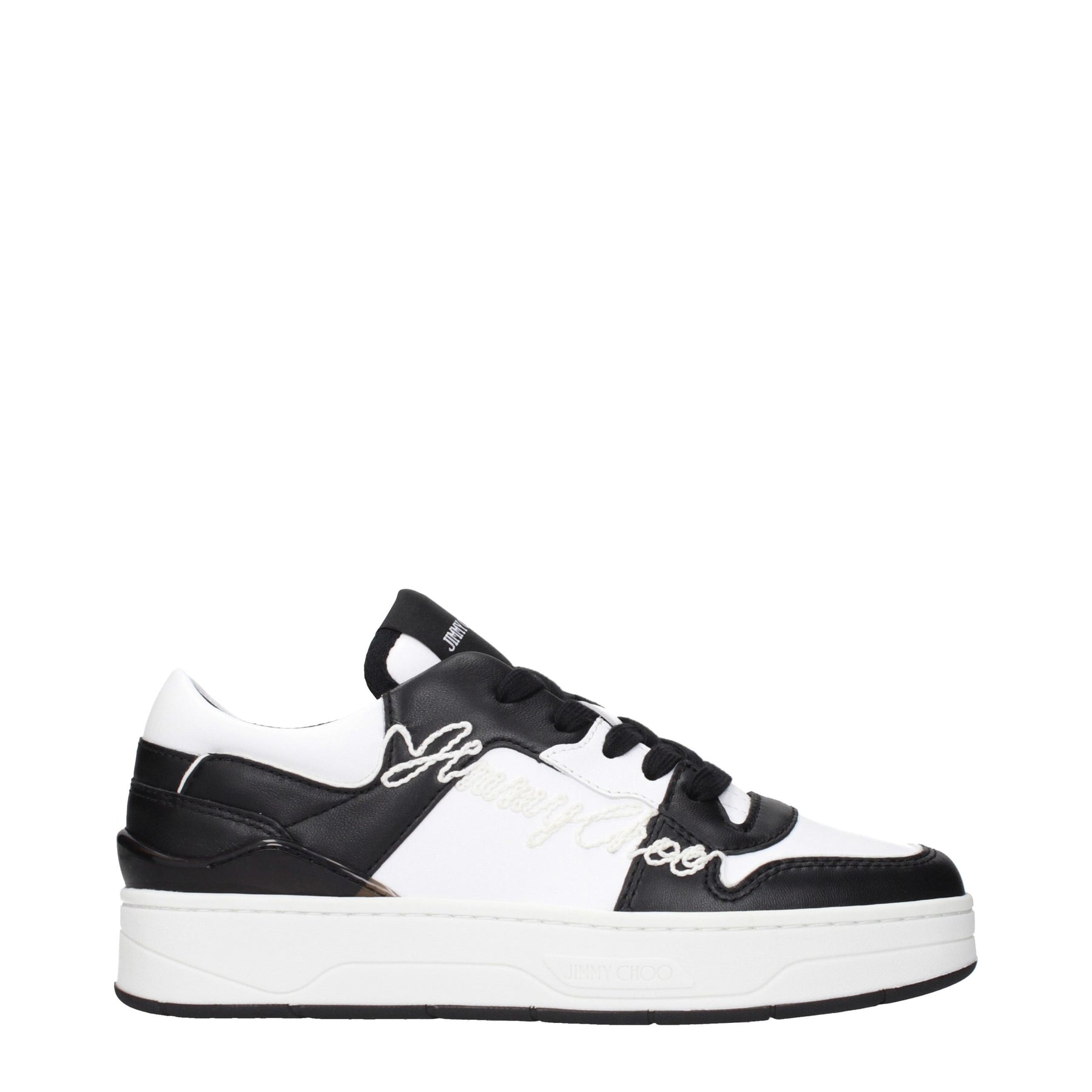 Jimmy Choo Black Leather Low Top Sneakers | Regal Royce