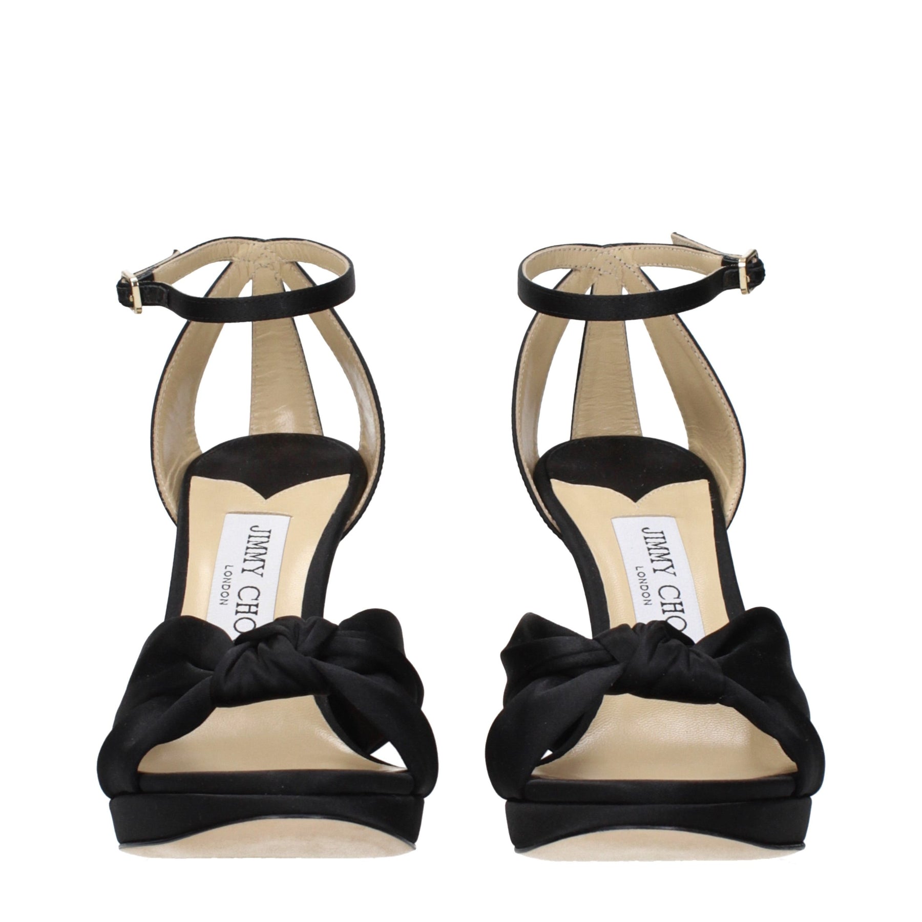 Jimmy Choo Black Satin Platform Sandals | Regal Royce