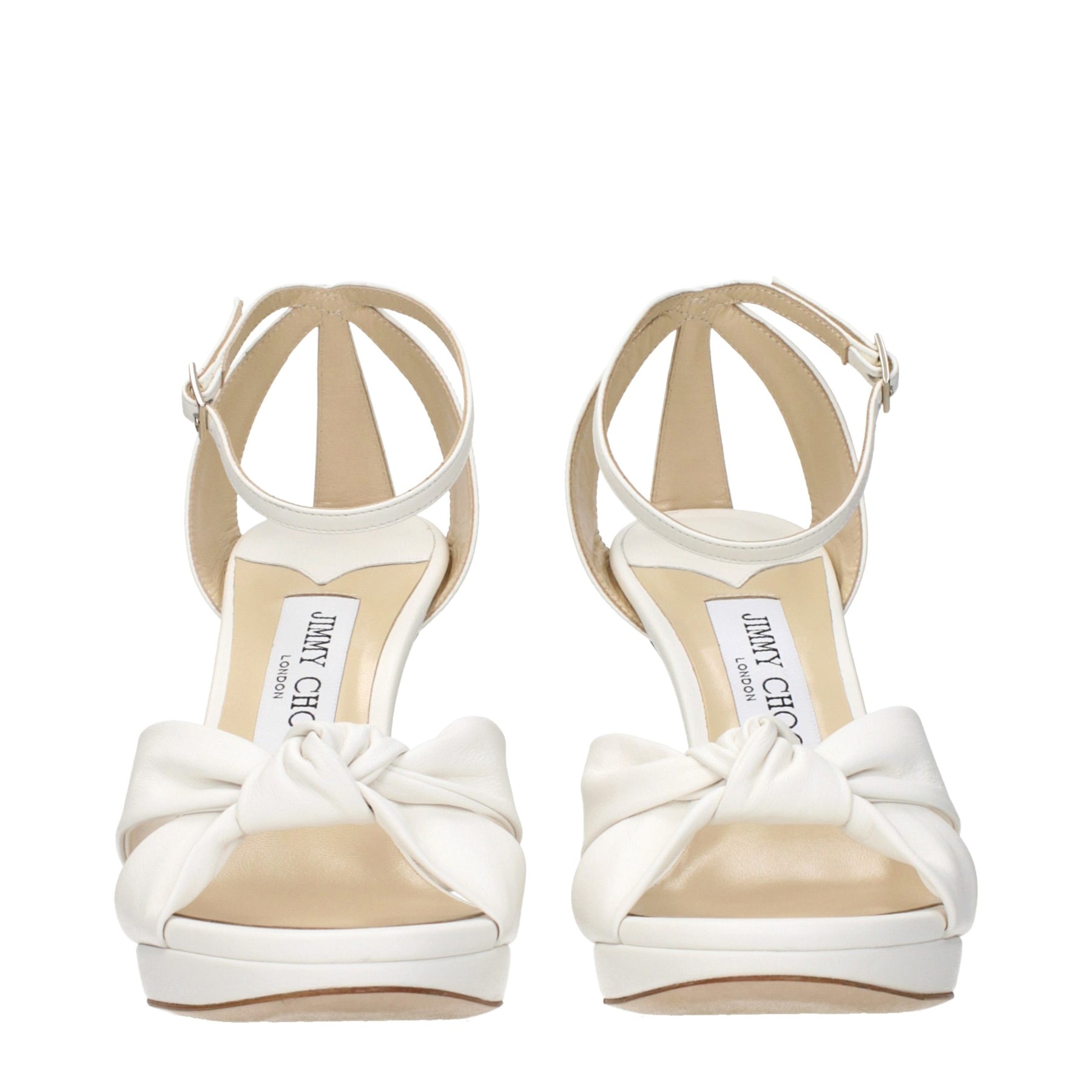 Jimmy Choo White Leather Platform Sandals | Regal Royce