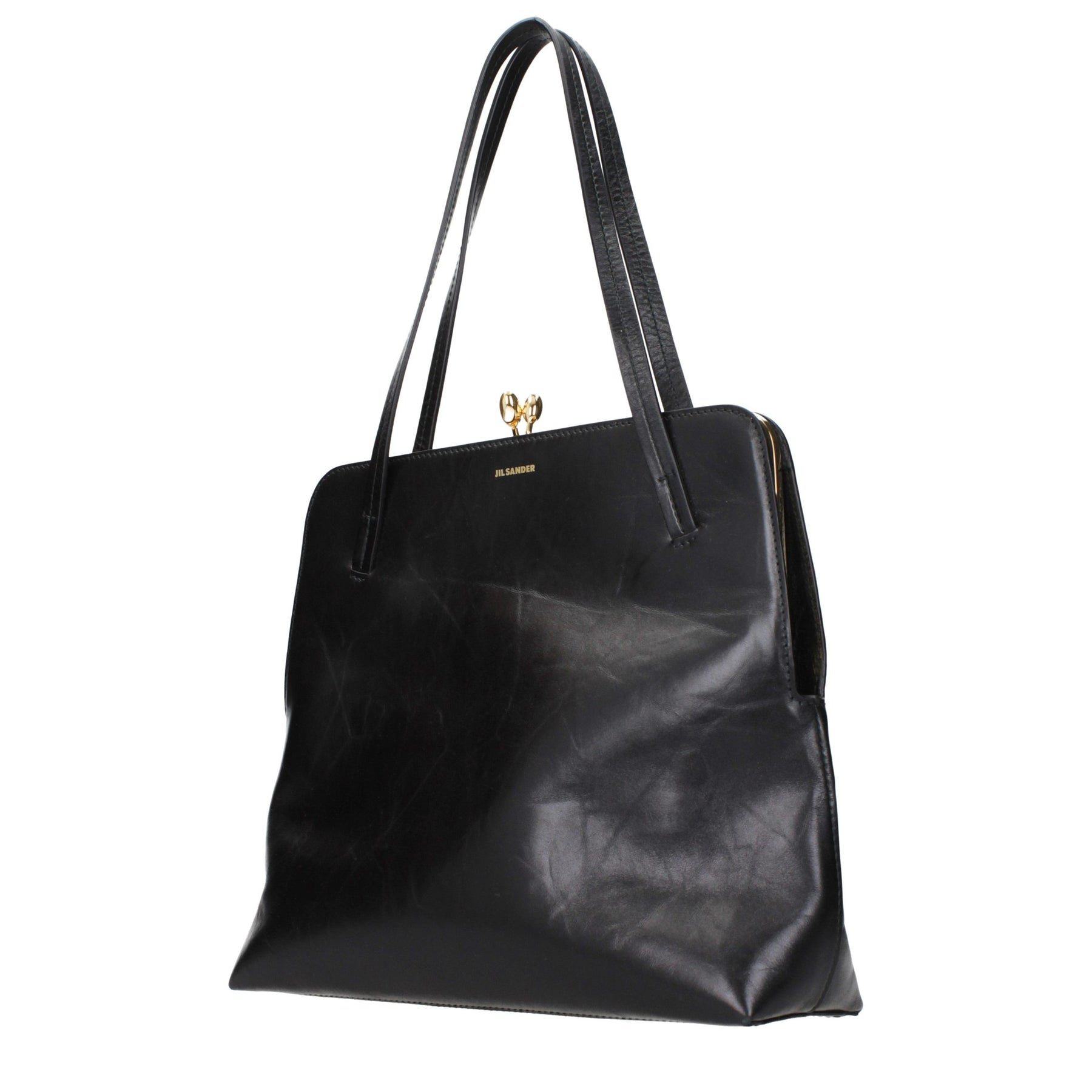 Jil Sander Black Leather Shoulder Bag | Regal Royce