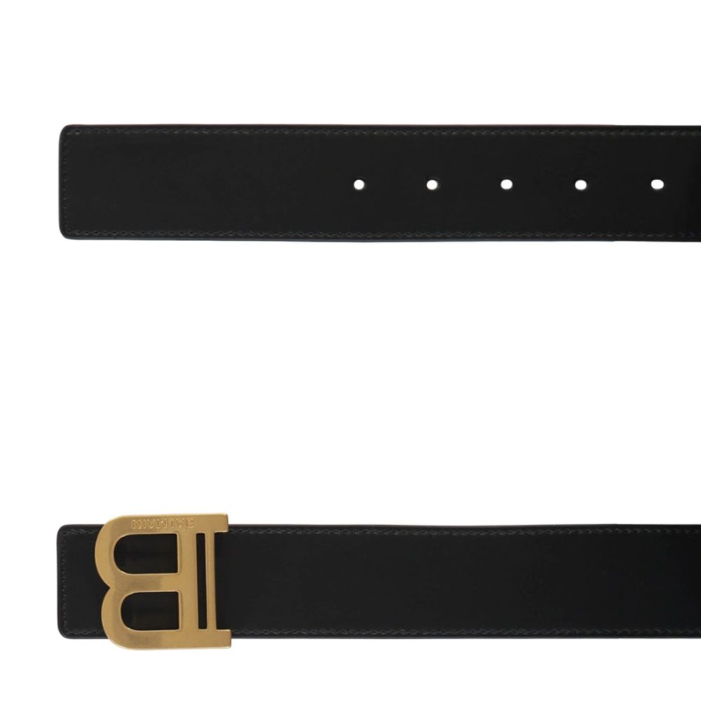 Balmain Black Leather Regular Belt | Regal Royce