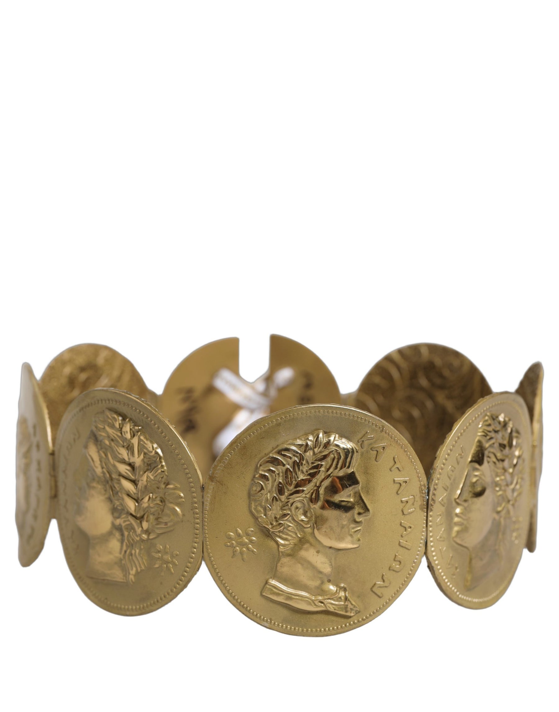 Dolce & Gabbana Gold Tone Brass Coin Metal Waist Cintura Belt | Regal Royce