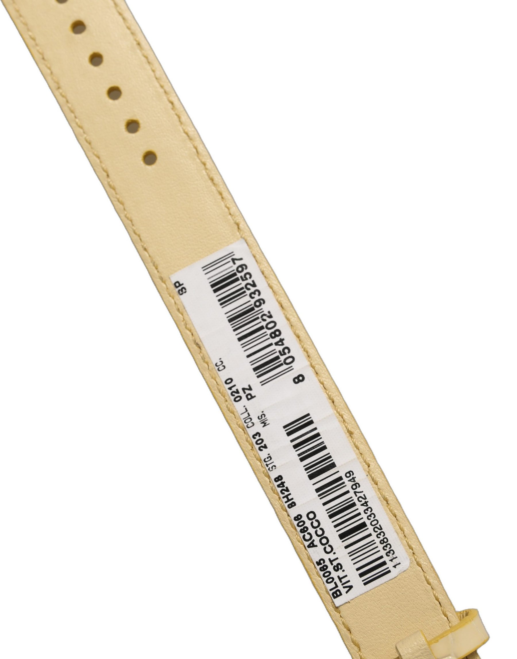 Dolce & Gabbana Beige Embossed Leather Gold Buckle Belt Strap Bracelet | Regal Royce