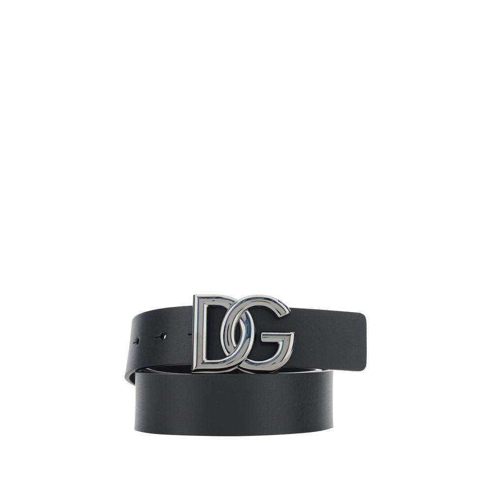 Dolce & Gabbana Black Calf Leather Bos Taurus Regular Belt | Regal Royce