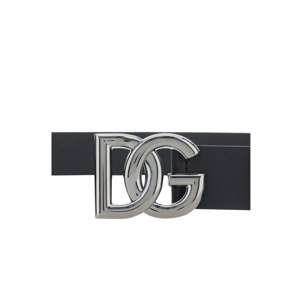 Dolce & Gabbana Black Calf Leather Bos Taurus Regular Belt | Regal Royce