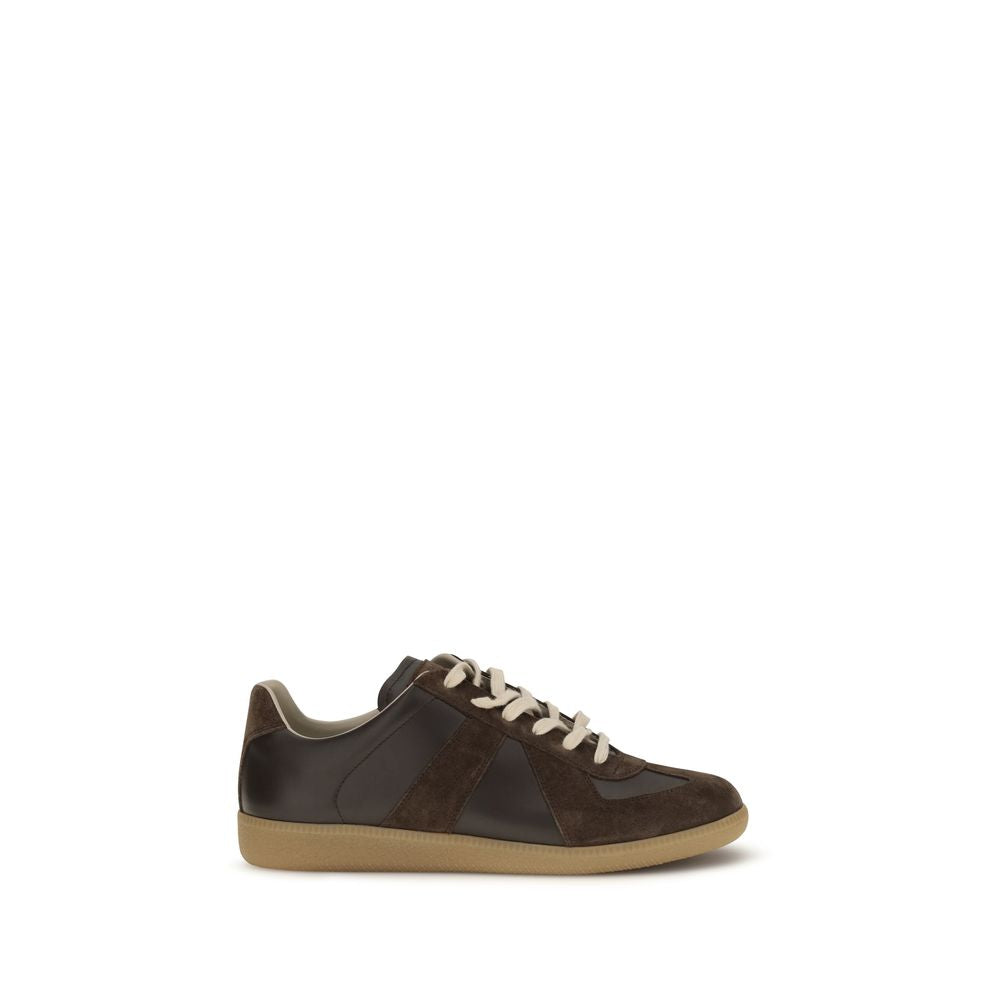 Maison Margiela Brown Calf Leather Bos Taurus Low Top Sneakers | Regal Royce