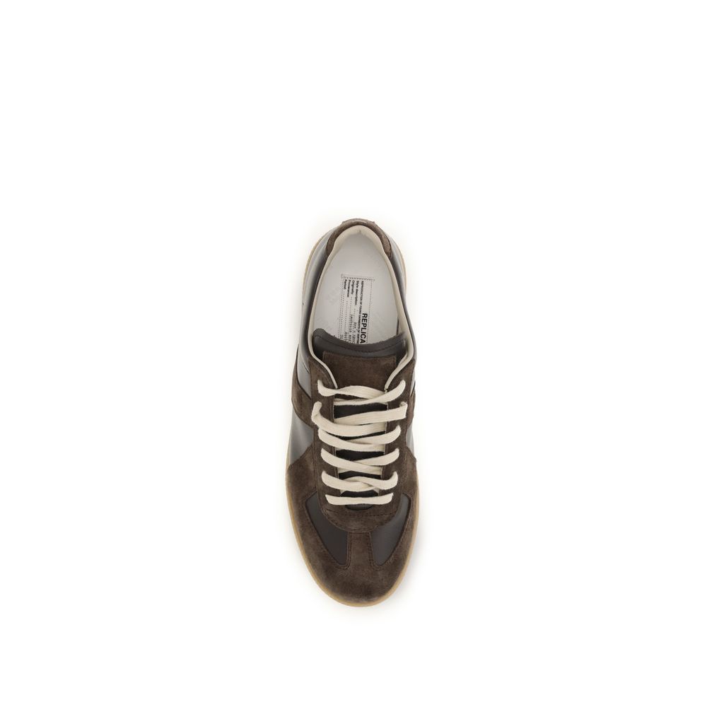 Maison Margiela Brown Calf Leather Bos Taurus Low Top Sneakers | Regal Royce