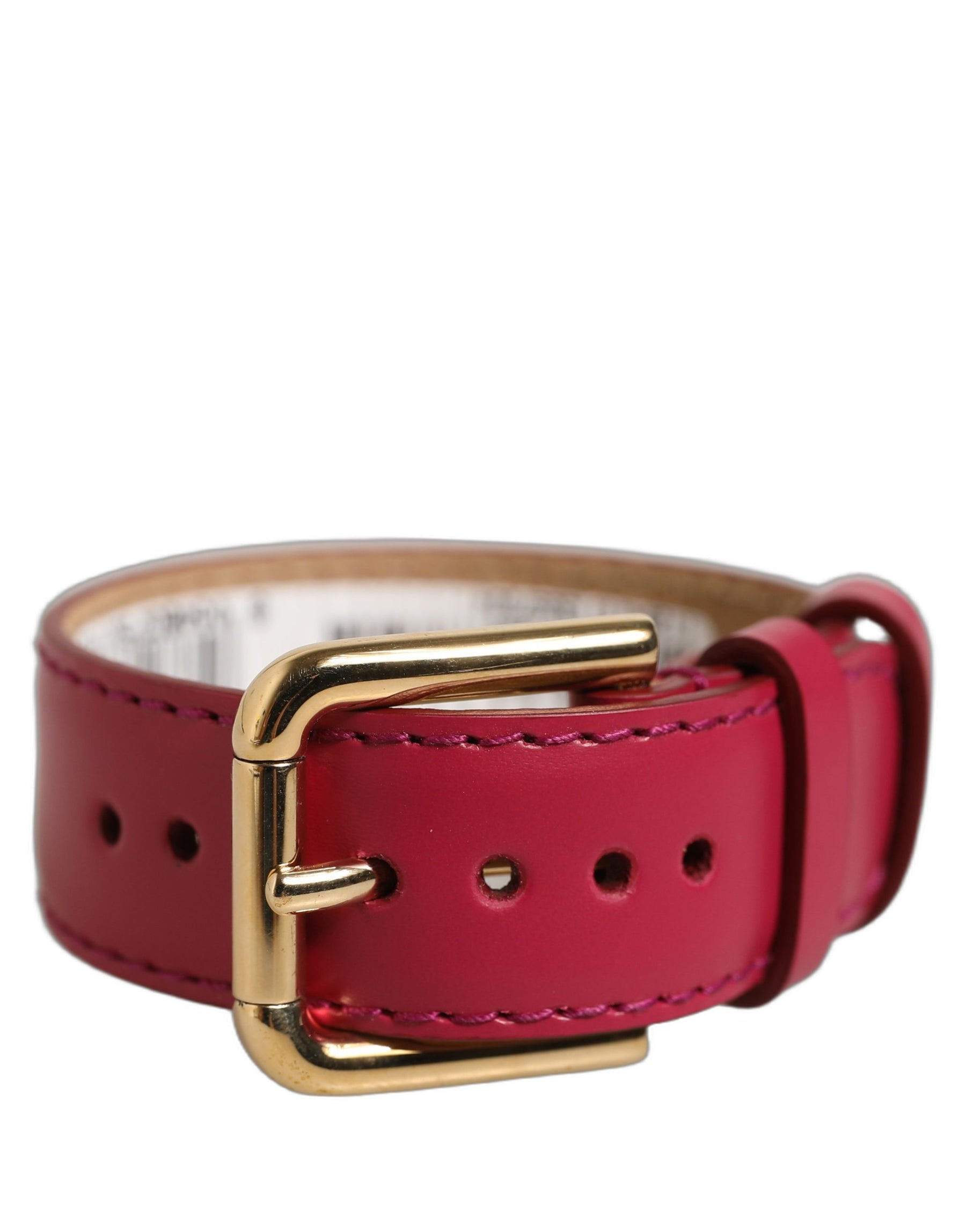 Dolce & Gabbana Red Calfskin Leather Gold Buckle Belt Strap Bracelet | Regal Royce