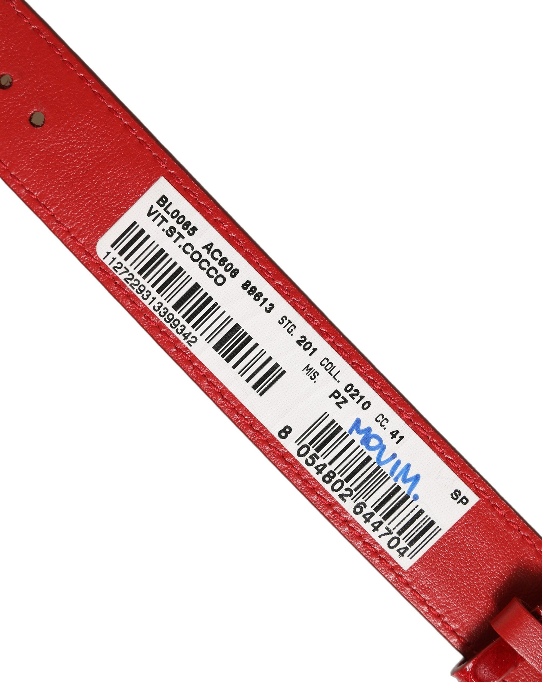 Dolce & Gabbana Red Embossed Leather Gold Buckle Belt Strap Bracelet | Regal Royce