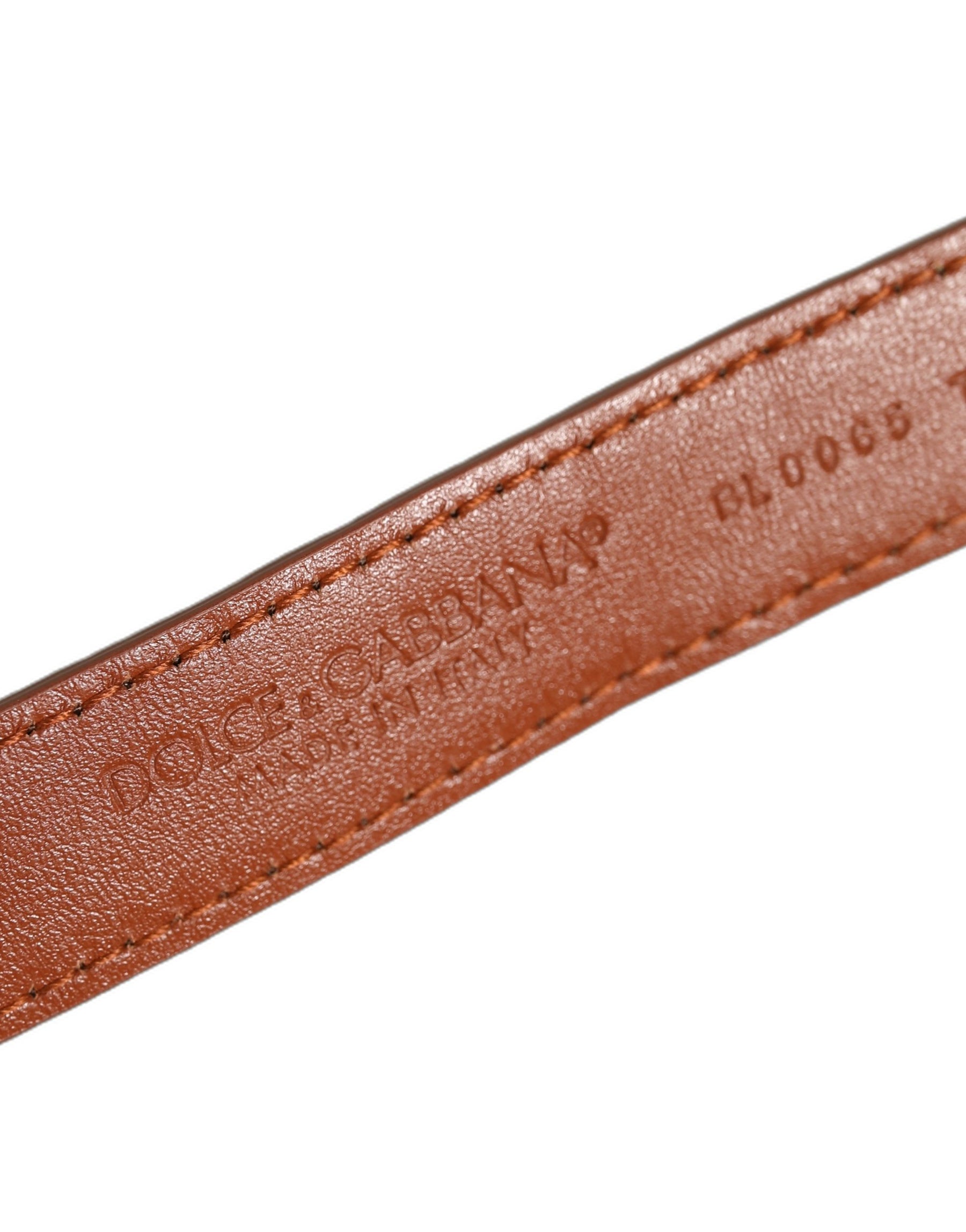 Dolce & Gabbana Brown Textured Leather Gold Buckle Belt Strap Bracelet | Regal Royce