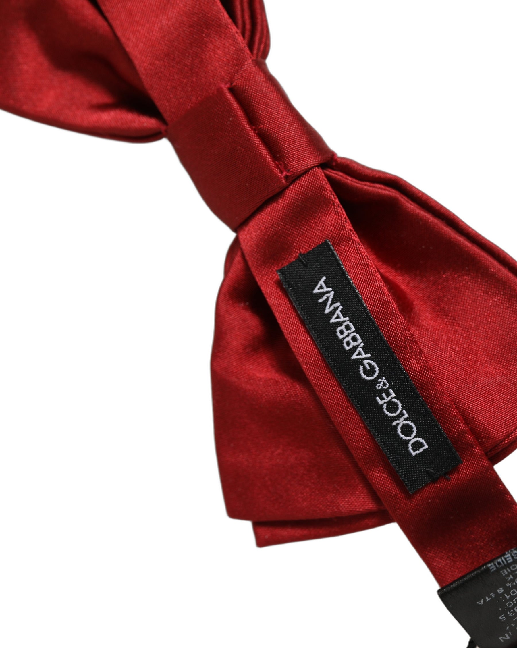 Dolce & Gabbana Men Red 100% Silk Adjustable Neck Papillon Bow Tie | Regal Royce