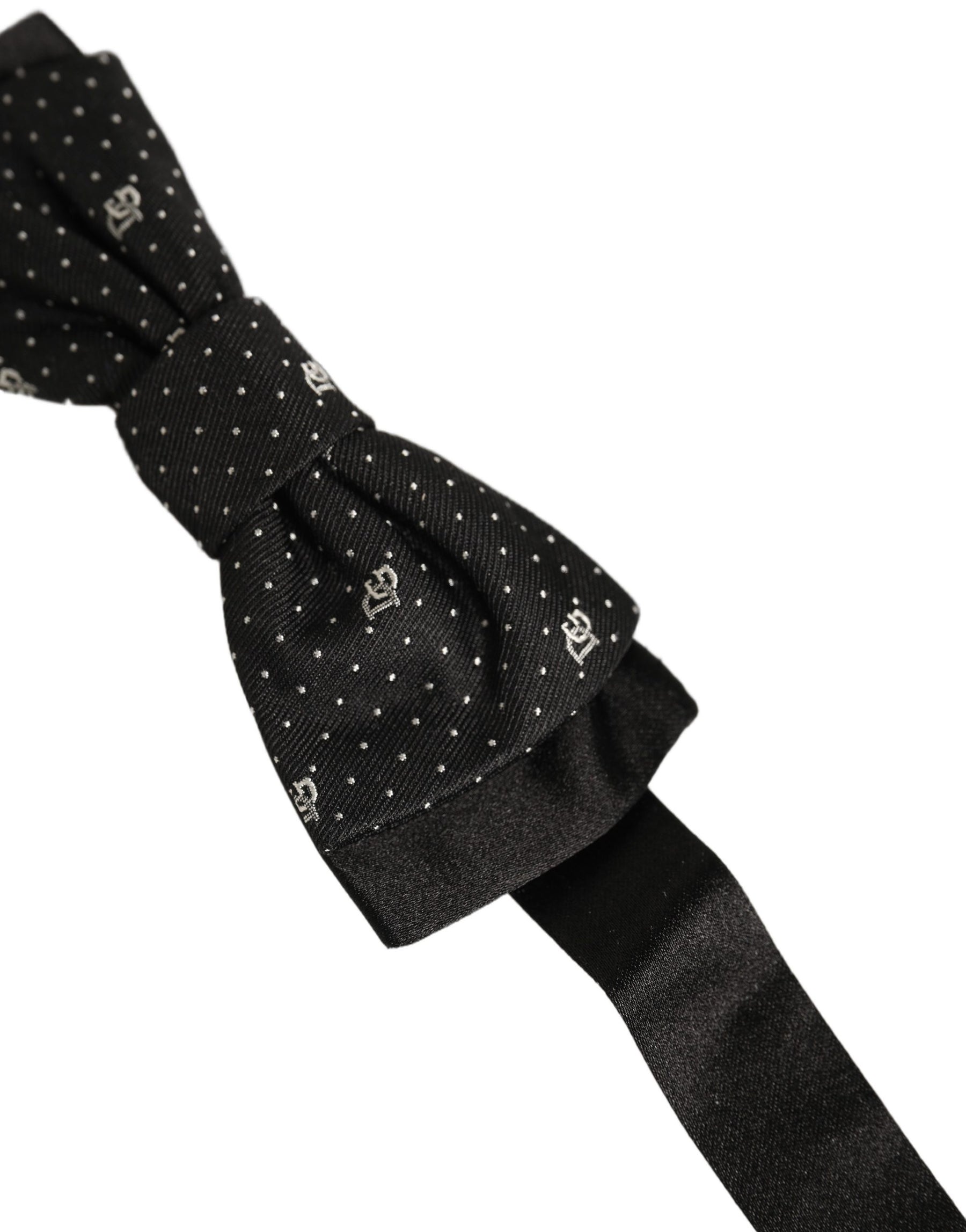 Dolce & Gabbana Men Black DG Polka Dot Adjustable Neck Papillon Bow Tie | Regal Royce