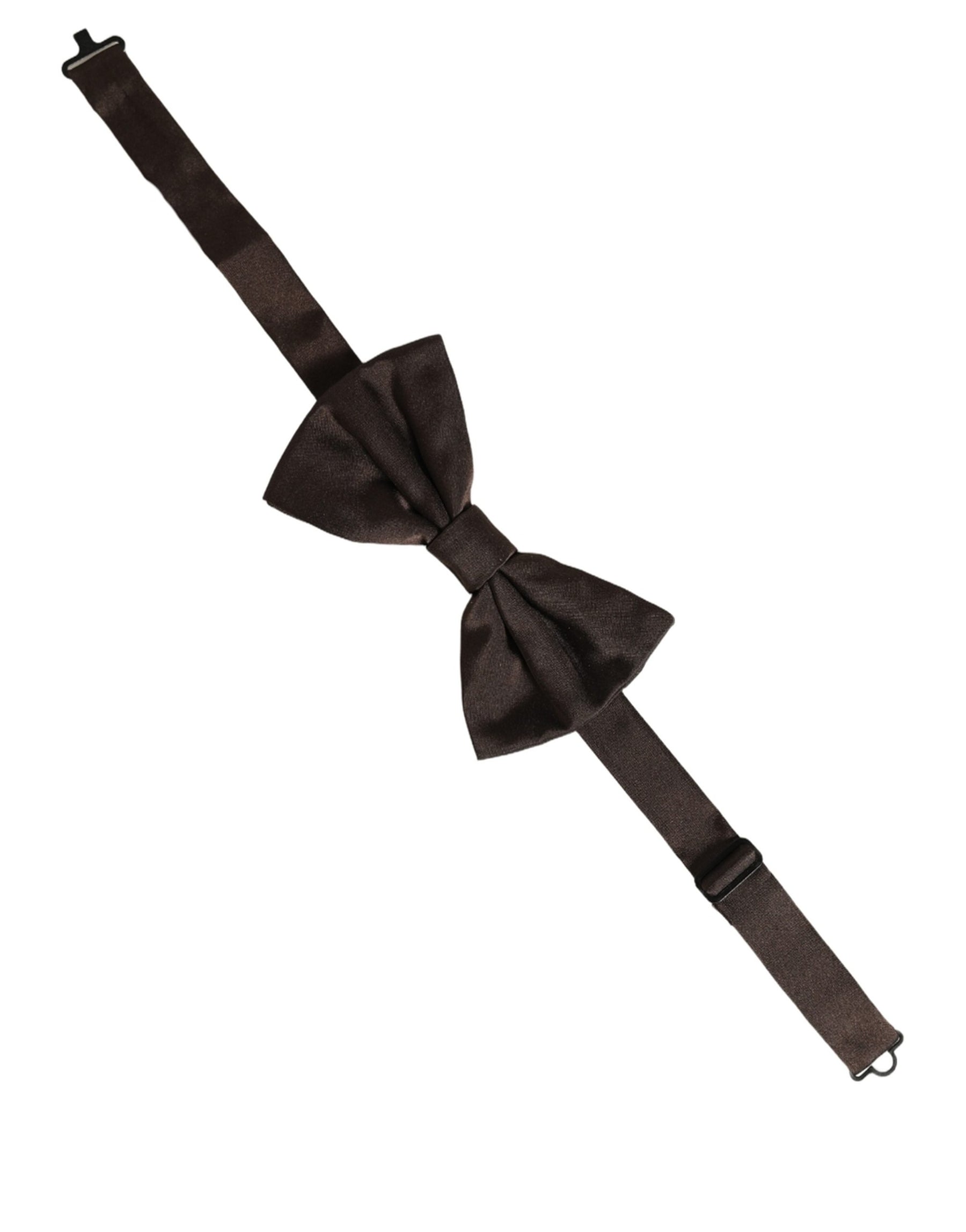 Dolce & Gabbana Men Brown 100% Silk Adjustable Neck Papillon Bow Tie | Regal Royce