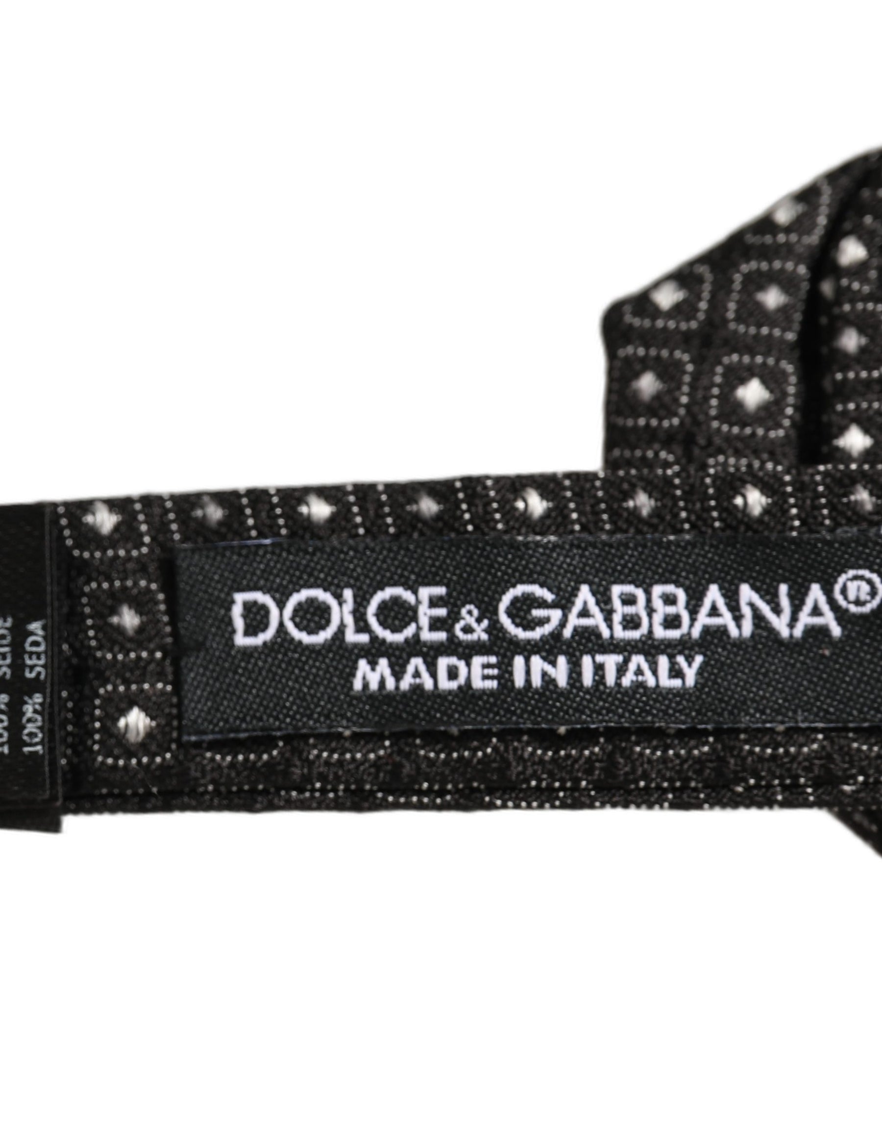 Dolce & Gabbana Men Black Polka Dot Silk Adjustable Neck Papillon Bow Tie | Regal Royce