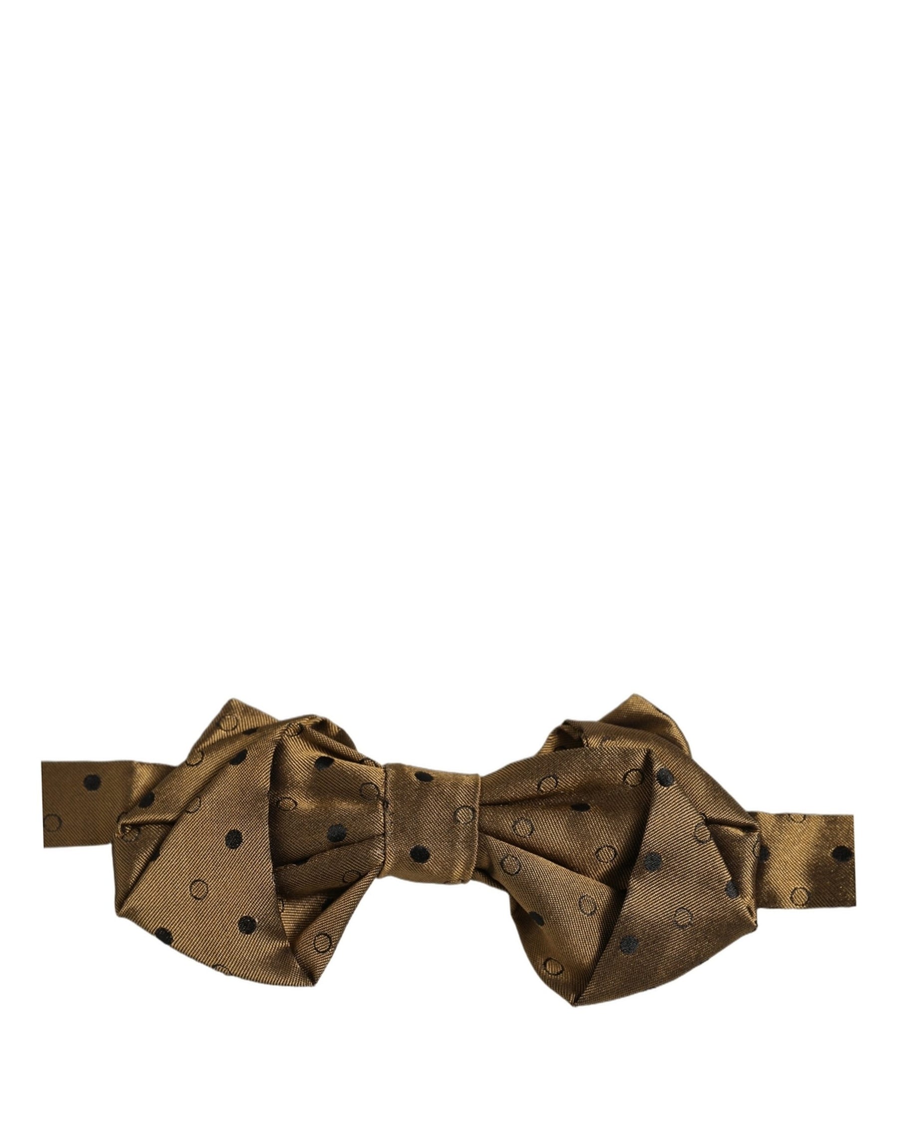 Dolce & Gabbana Men Brown Polka Dot Silk Adjustable Neck Papillon Bow Tie | Regal Royce